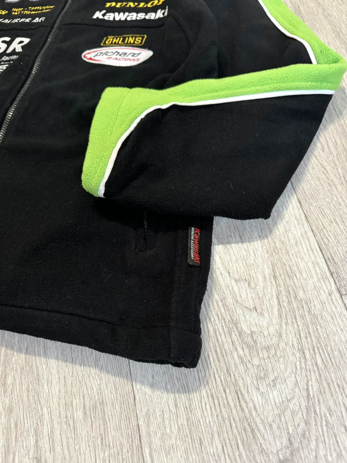 Vintage 🔷Vintage Kawasaki Racing Zip Sweatshirt Fleece 90s🔷 Size US M / EU 48-50 / 2 - 3 Thumbnail