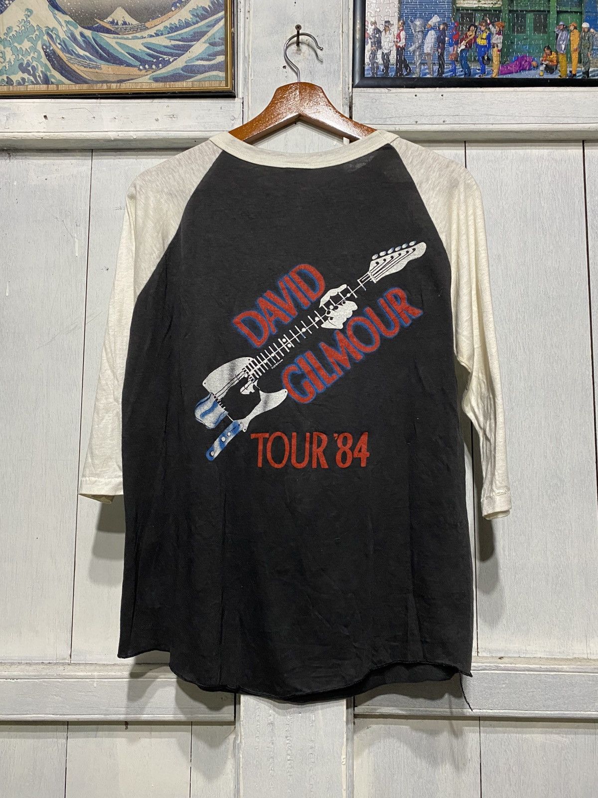 Band Tees × Vintage Vintage David Gilmour Tour 84's Raglan Tee Size US L / EU 52-54 / 3 - 2 Thumbnail