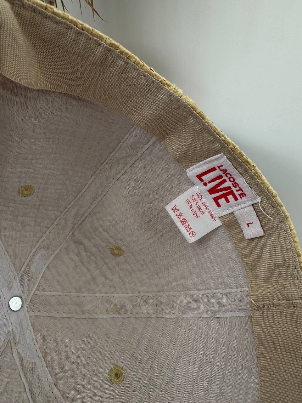 Lacoste × Vintage Lacoste L!VE Woven Straw Lok Cap Hat Logo Embroidered Size L Size ONE SIZE - 7 Thumbnail