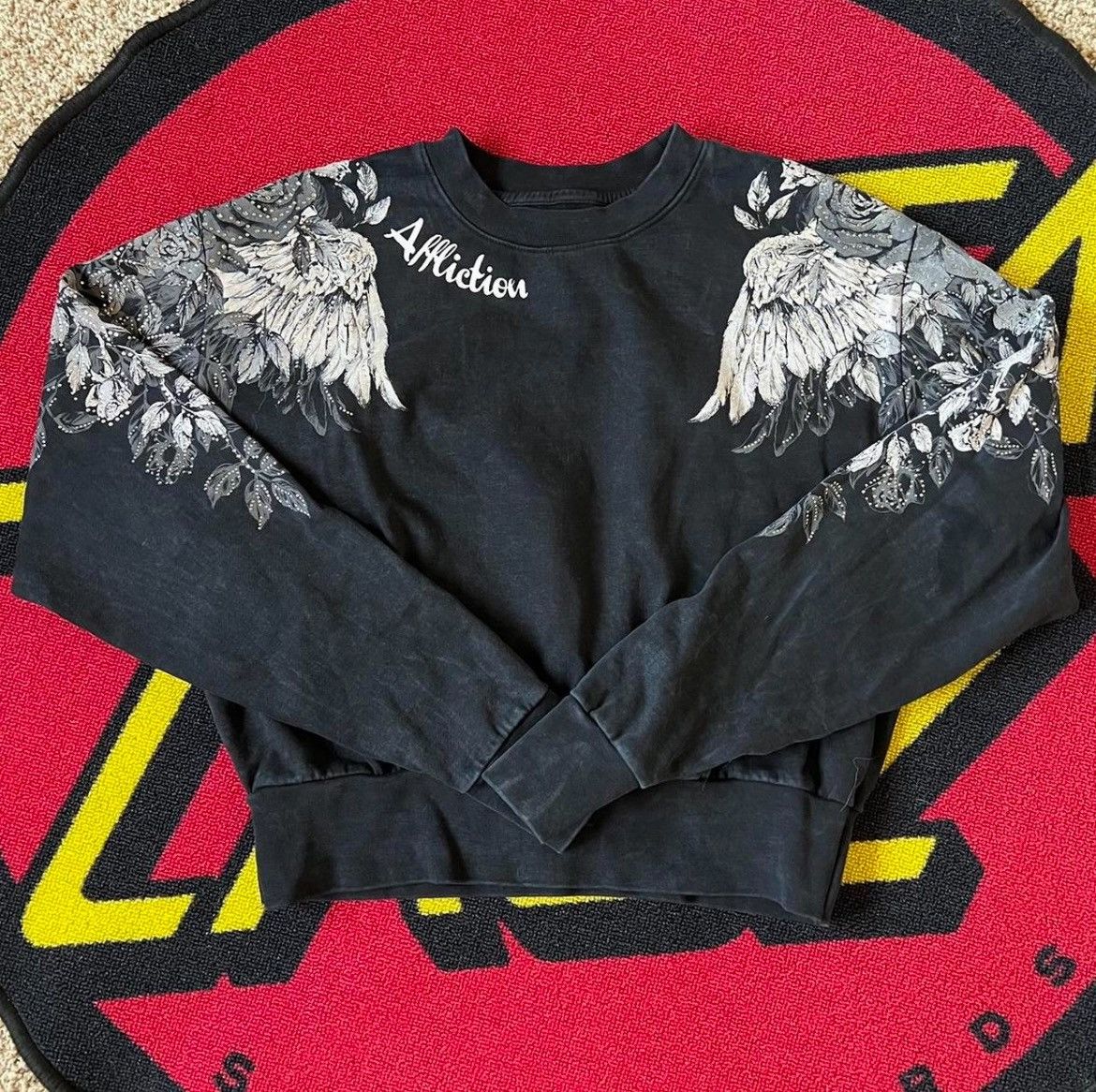Affliction Affliction Rhinestone Wing Crewneck Size XL / US 12-14 / IT 48-50 - 1 Thumbnail