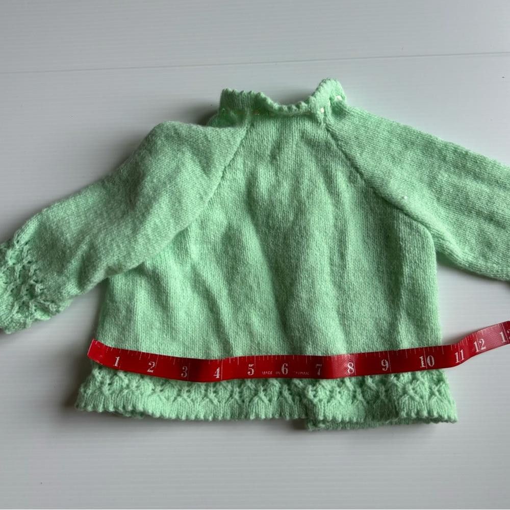 Designer Vintage Crochet Green Vest Size US XXS / EU 40 - 2 Thumbnail