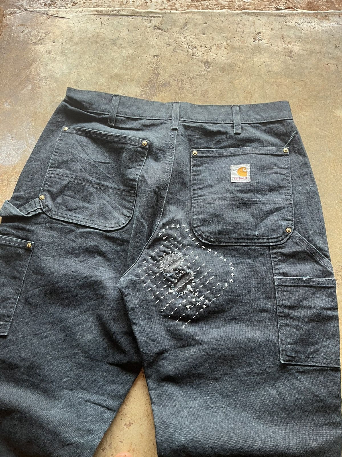 Carhartt Carhartt Double Knee Black Fade – Custom Repair Piece Size US 34 / EU 50 - 5 Thumbnail
