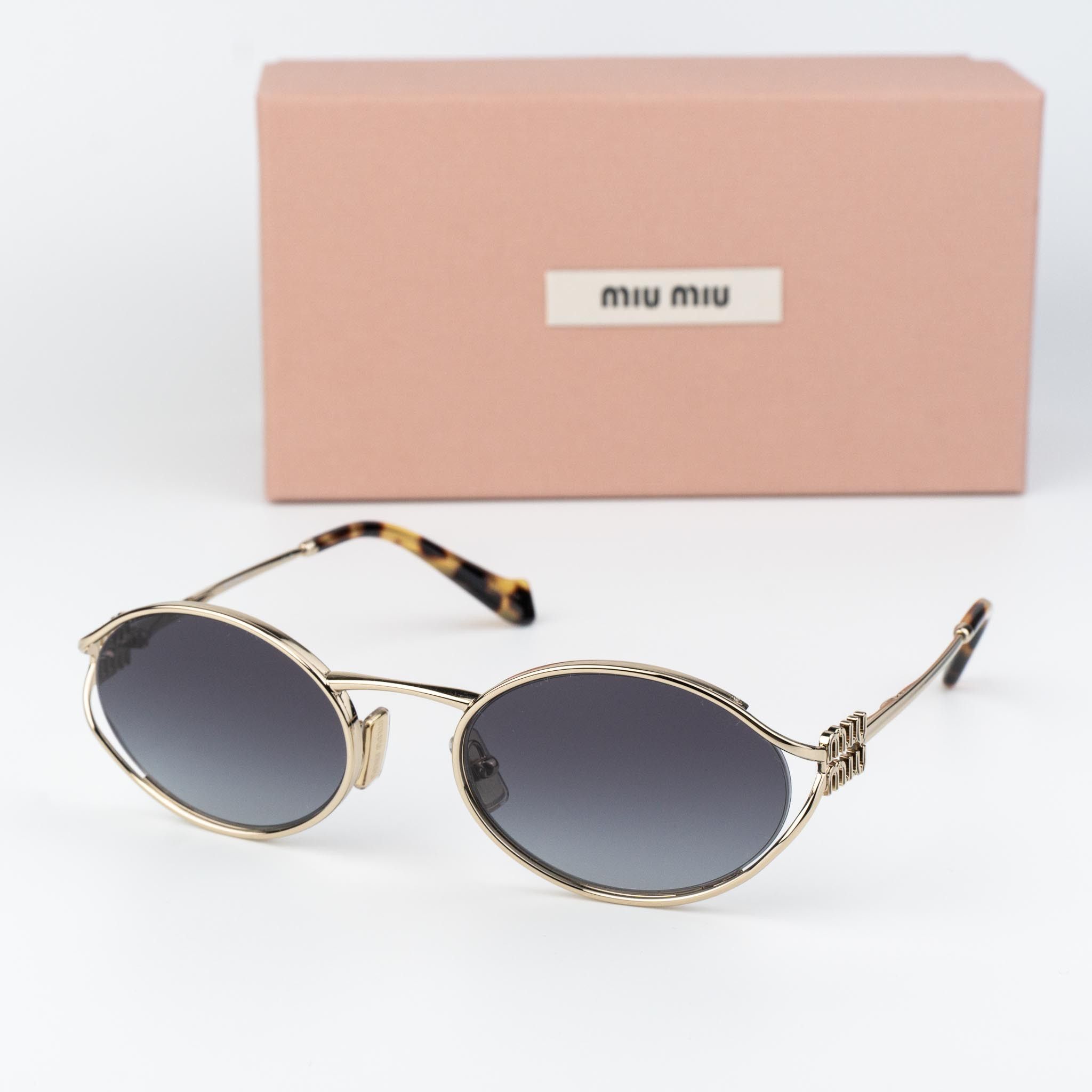 Miu Miu NEW Miu Miu MU52YS ZVN5D1 LOGO Oval Unisex Sunglasses Size ONE SIZE - 4 Thumbnail