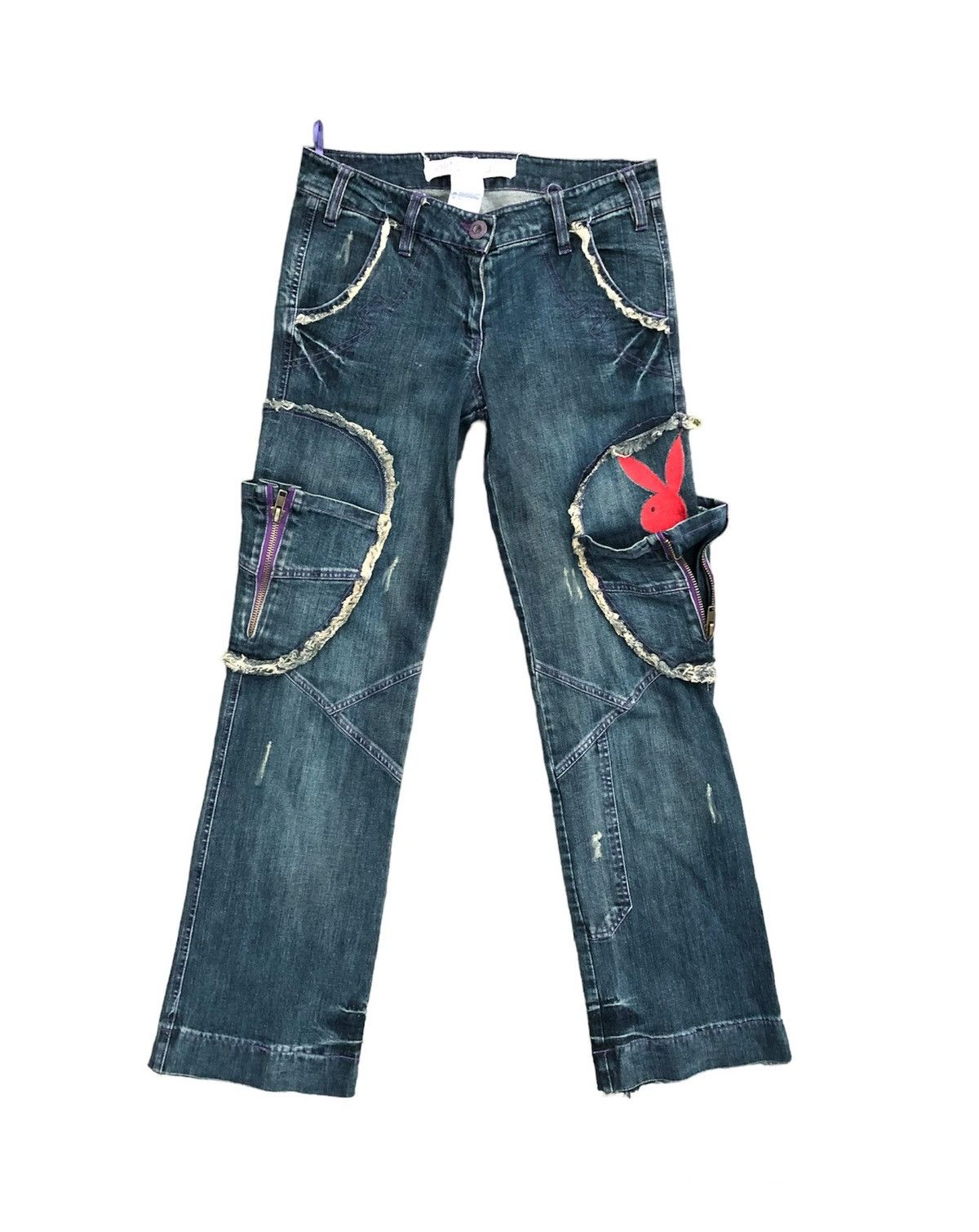 Japanese Brand × Miss Sixty ‼️OFFER‼️ Vintage Y2K Playboy Bunny Bootcut Distressed Jeans Size 24" / US 00 / IT 34 - 1 Thumbnail