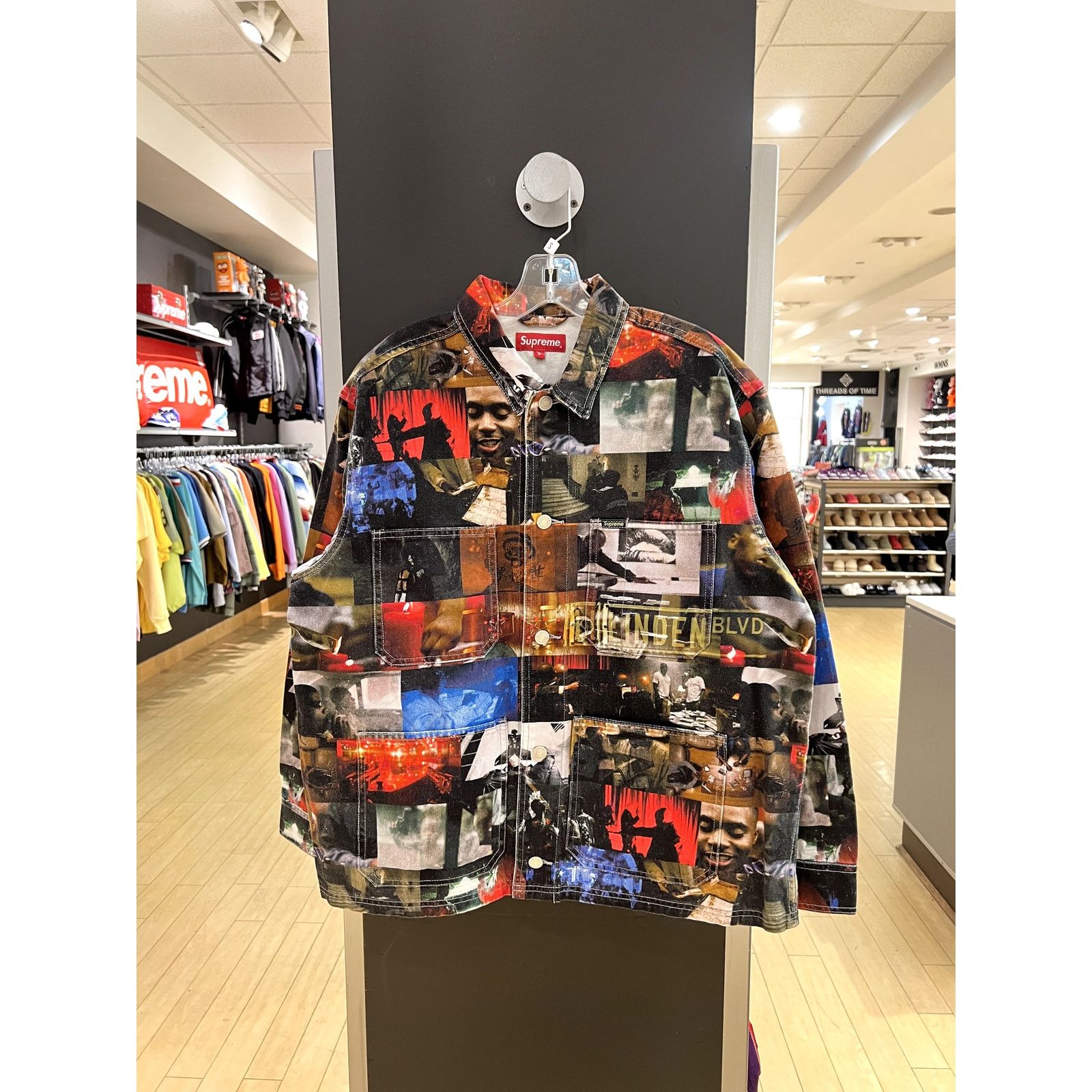 Supreme Nas and DMX Belly Collage Denim Chore Coat FW21