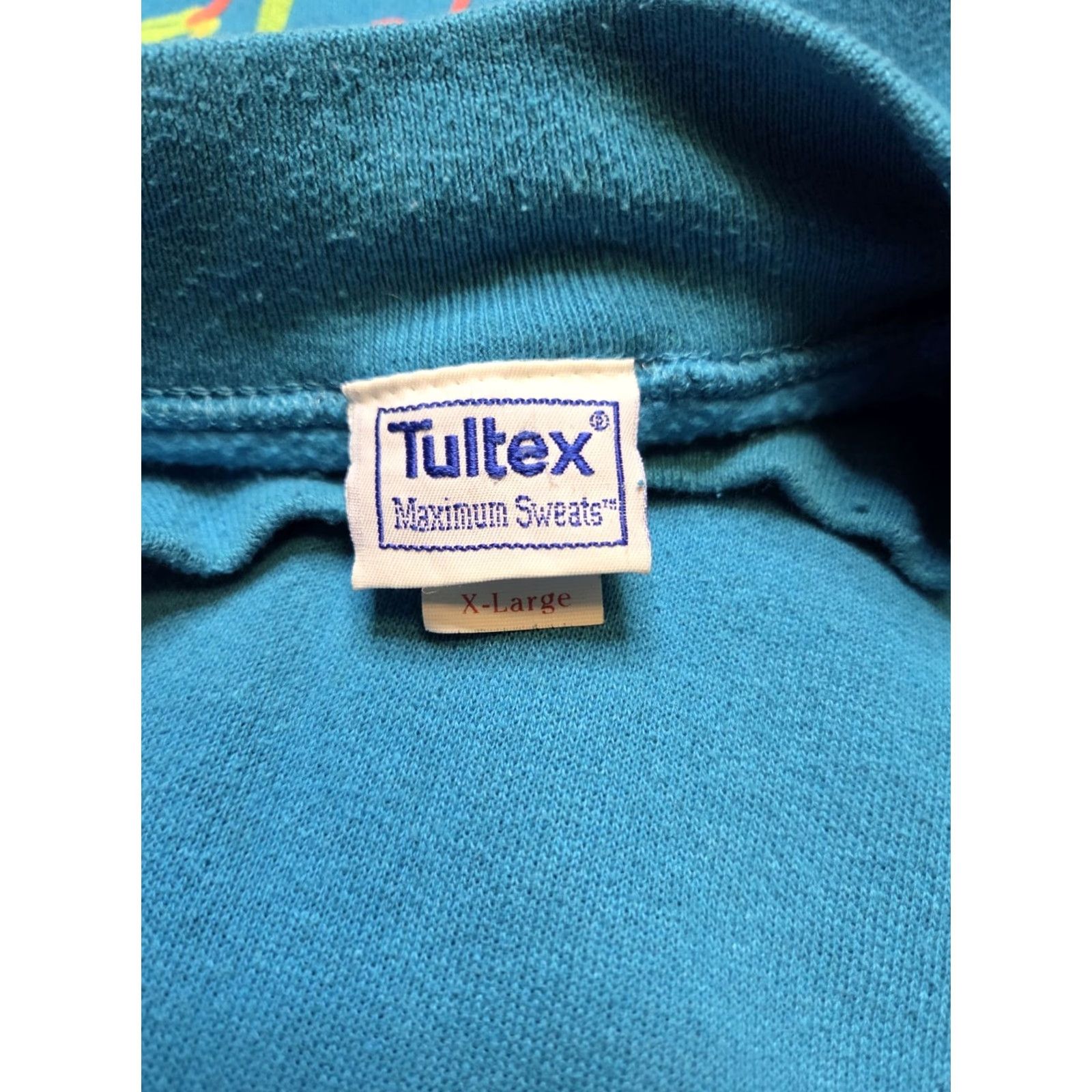 Tultex Tultex Sweatshirt Mens Large Teal California Beach Co. 80s Vintage Ski Graphic Pullover Knit Cotton Long Sleeve Logo 80s Theme Men’s Size L Size US L / EU 52-54 / 3 - 3 Thumbnail