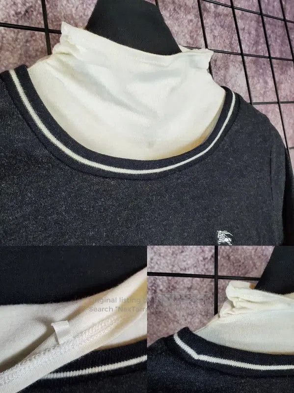Burberry Burberry Black Gray Wool Blend Long Sleeve Sweater. Size XS / US 0-2 / IT 36-38 - 4 Thumbnail