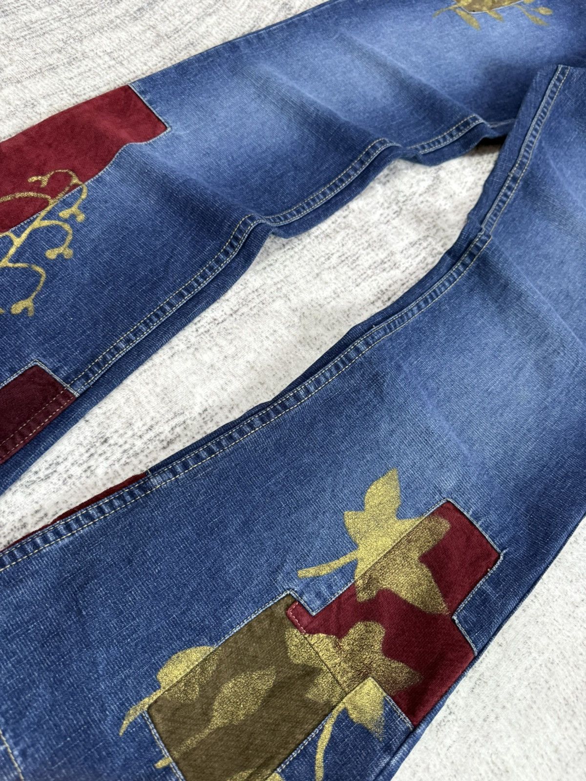 Japanese Brand × Tornado Mart Tornado Mart Style Patch Work Flared Jeans Route 66 Size US 28 / EU 44 - 7 Thumbnail
