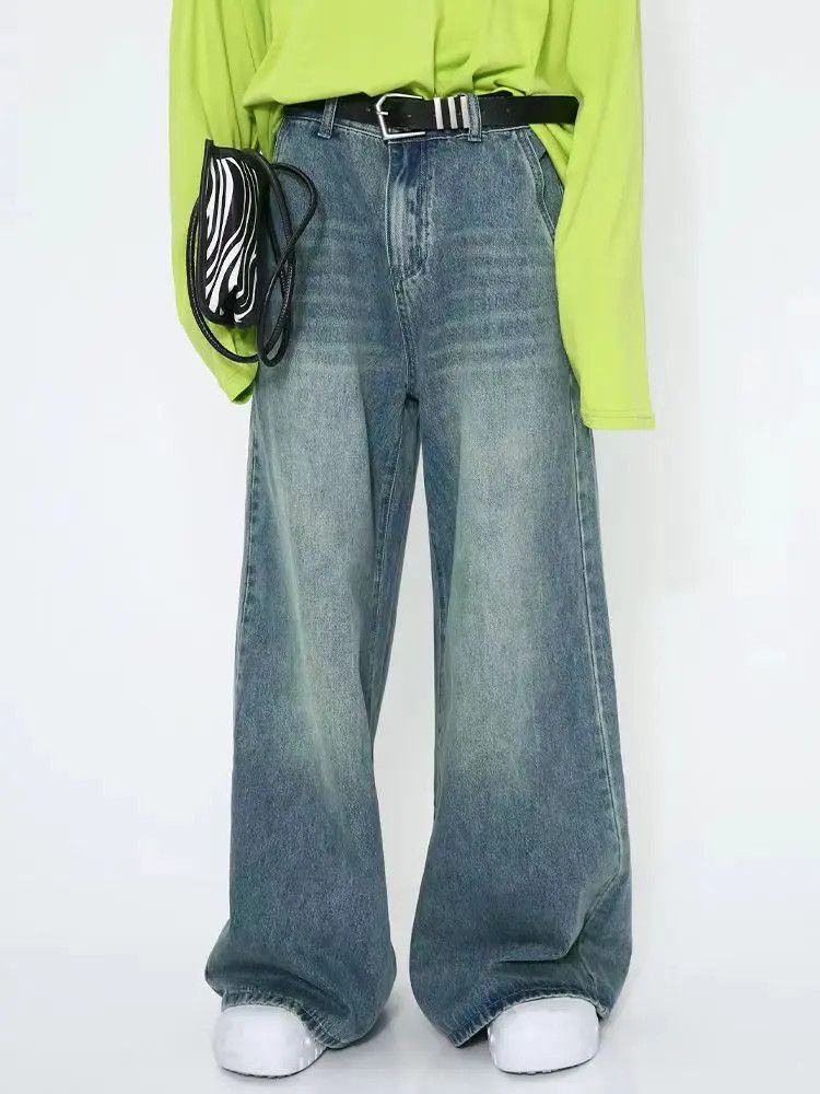 Designer × Japanese Brand Loose Vintage Wide Leg Blue Jeans Size US 32 / EU 48 - 2 Thumbnail