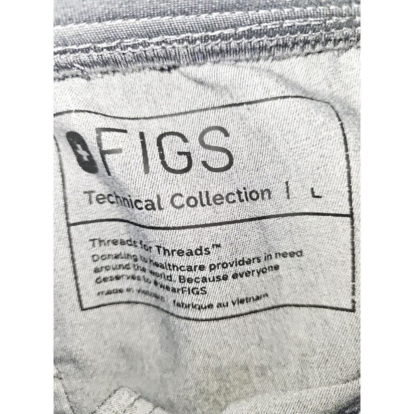 Vintage FIGS Technical Collection Joggers L Gray Unisex Adult Large Quilted Zip Pocket Pockets Solid Nurse Doctor Medical Size US 33 - 3 Thumbnail