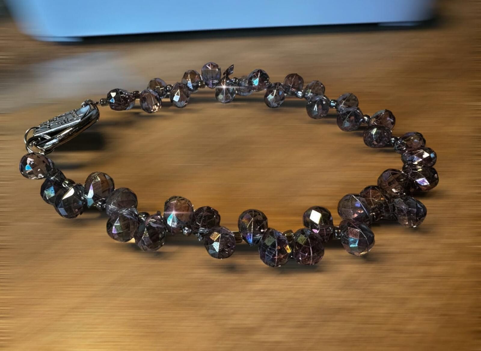 Unknown London Phone Wrist Strap with Faceted Purple Beads Size ONE SIZE - 1 Thumbnail