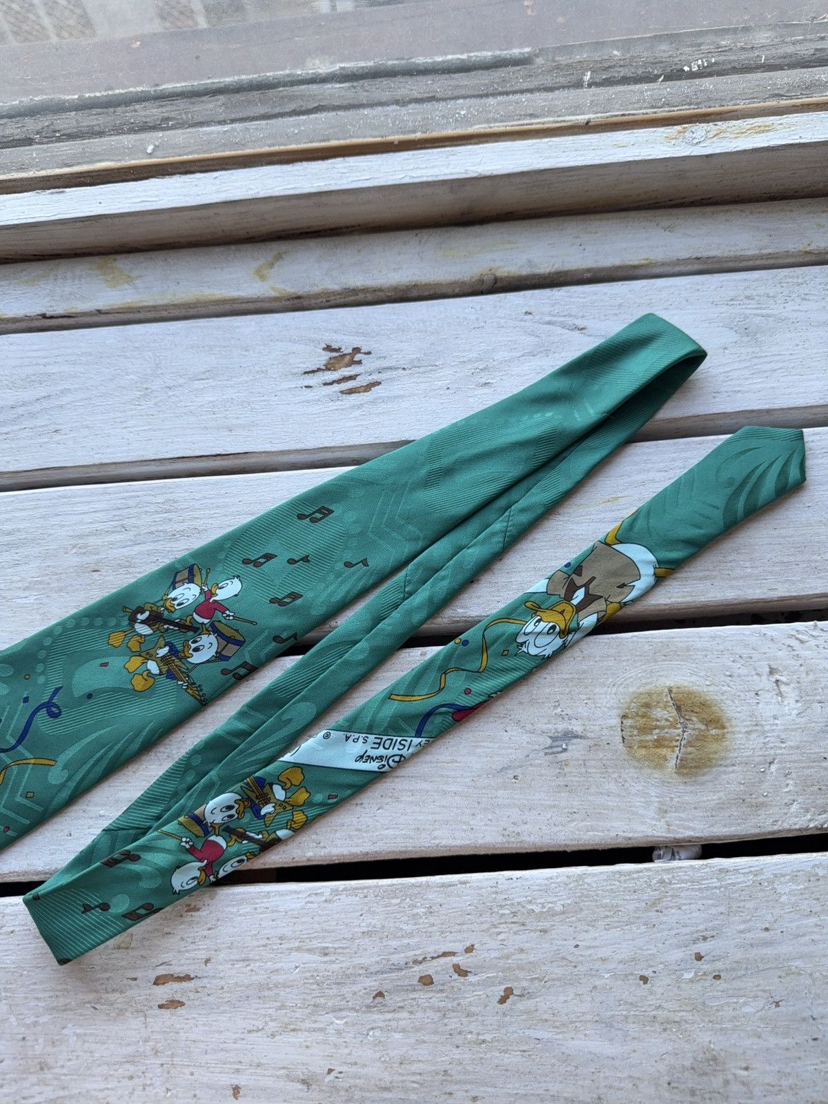 Cartoon Network × Disney × Vintage Vintage Disney Donald Duck & Nephews Green Tie 90s Print Size ONE SIZE - 3 Thumbnail