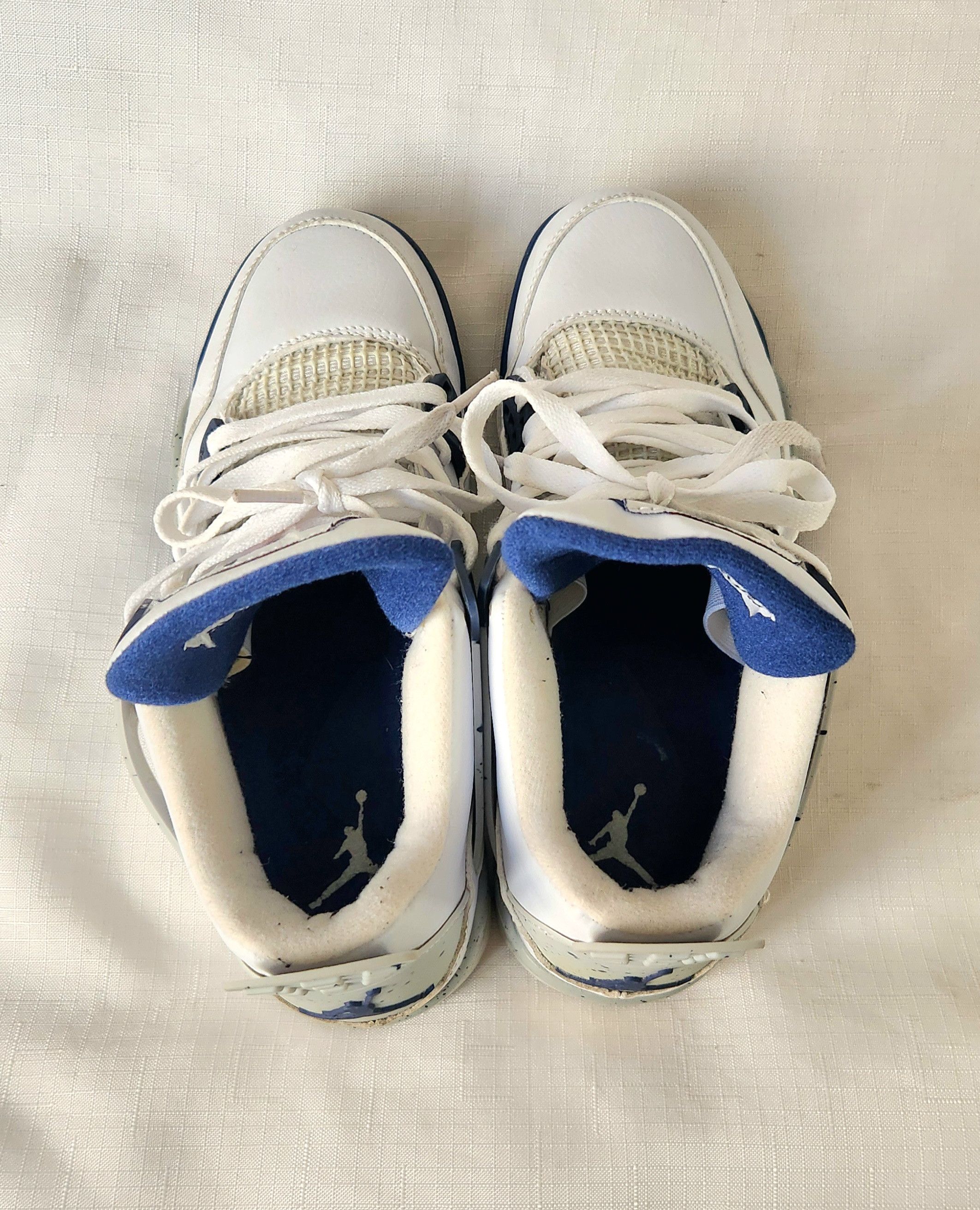 Jordan Brand × Nike Nike Air Jordan 4 Retro 8 White Midnight Navy Grey DH6927140 Size US 8 / EU 41 - 8 Thumbnail
