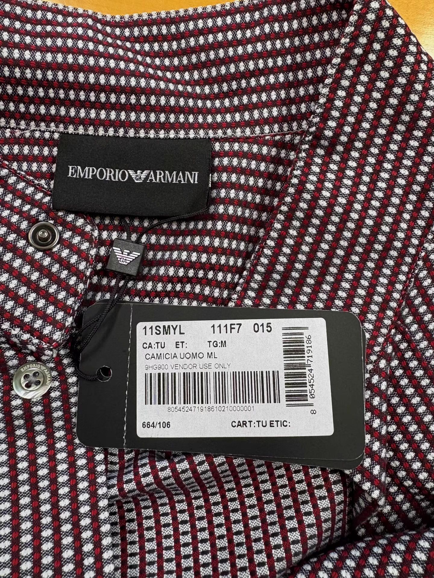 Emporio Armani Emporio Armani Men's Woven Stand Collar Shirt Ｑ21 Size US M / EU 48-50 / 2 - 5 Thumbnail