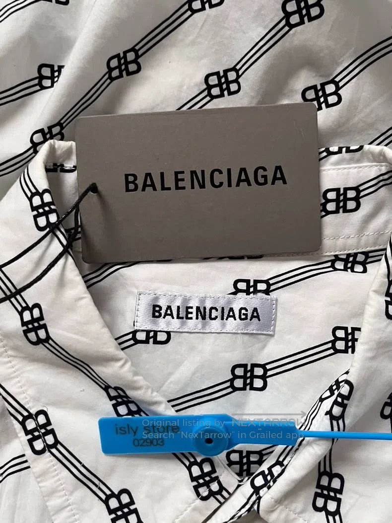 Balenciaga Balenciaga Full Print Logo Loose Shirt Size XXS / US 00 / IT 34 - 3 Thumbnail