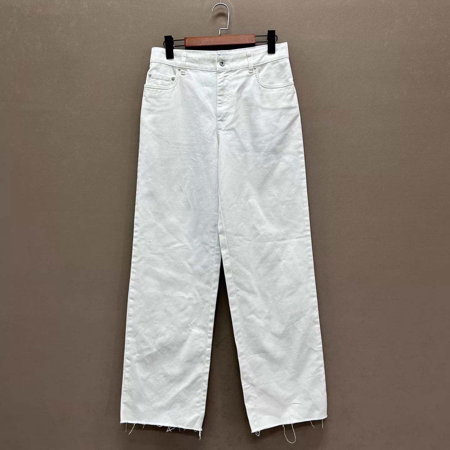 Miu Miu MIU MIU White Denim Wide Leg Pants 26 NWT Size 26" / US 2 / IT 38 - 1 Thumbnail