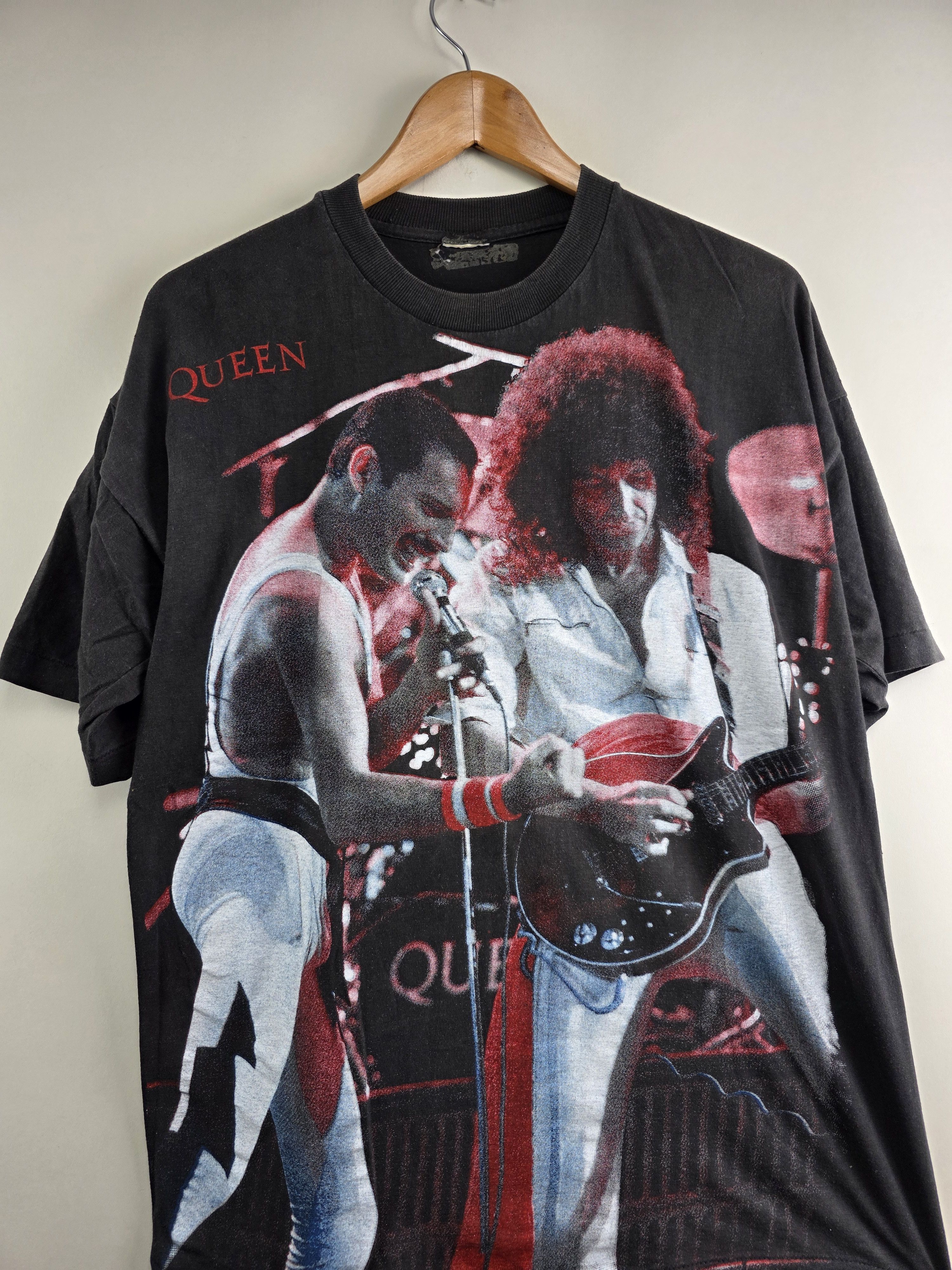 Band Tees × Vintage 90s Queen Freddie Mercury L 22" 27.5" Size US L / EU 52-54 / 3 - 2 Thumbnail