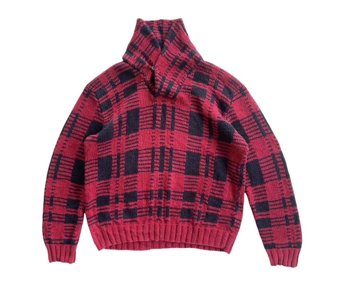 Polo Ralph Lauren RARE❗️Vintage Polo RL Plaid High Neck Sweater Size US XL / EU 56 / 4 - 4 Thumbnail