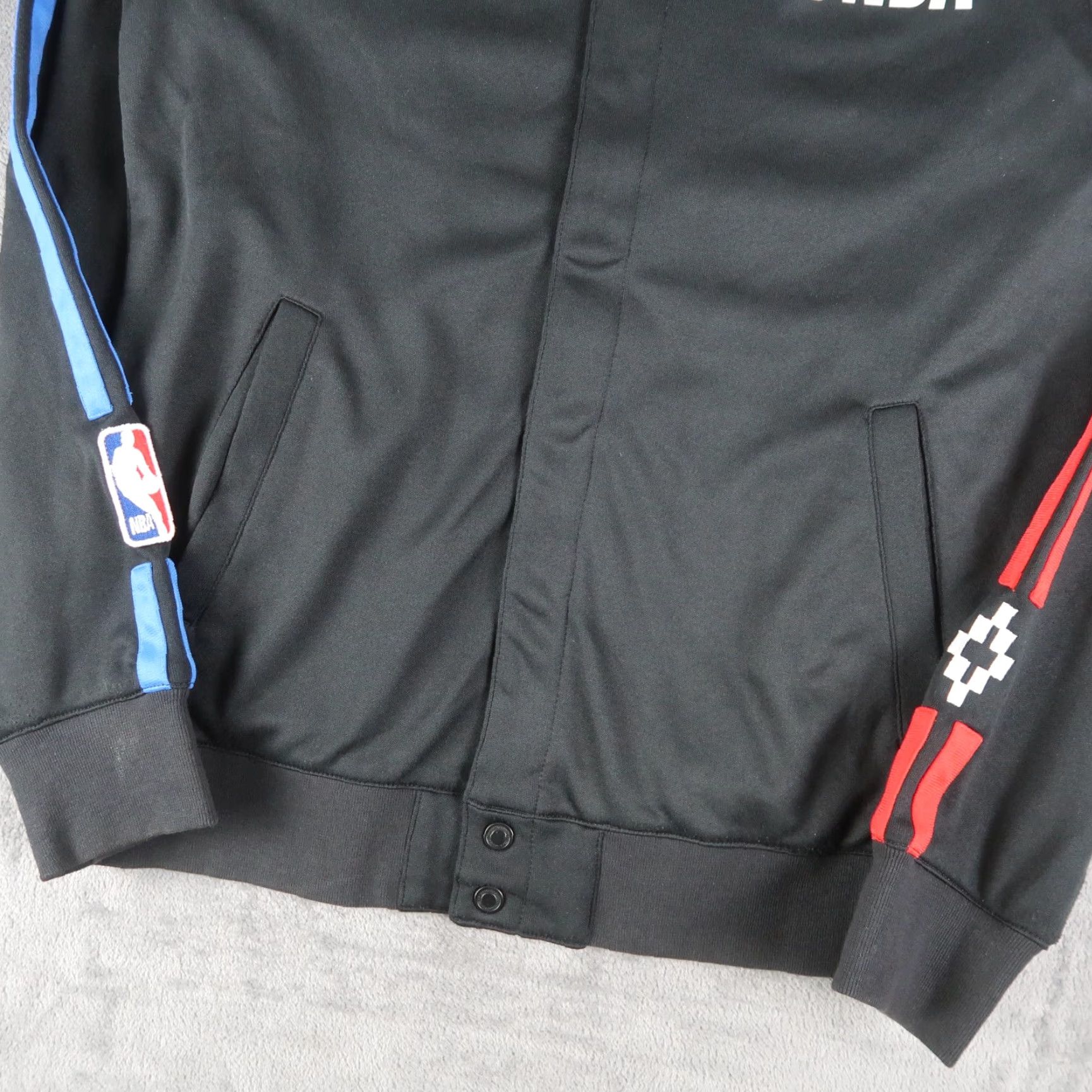 NBA Marcelo Burlon Milan NBA Bomber Jacket Black Red Men’s Size S Small Snap Button Jacket Men Size US S / EU 44-46 / 1 - 7 Thumbnail