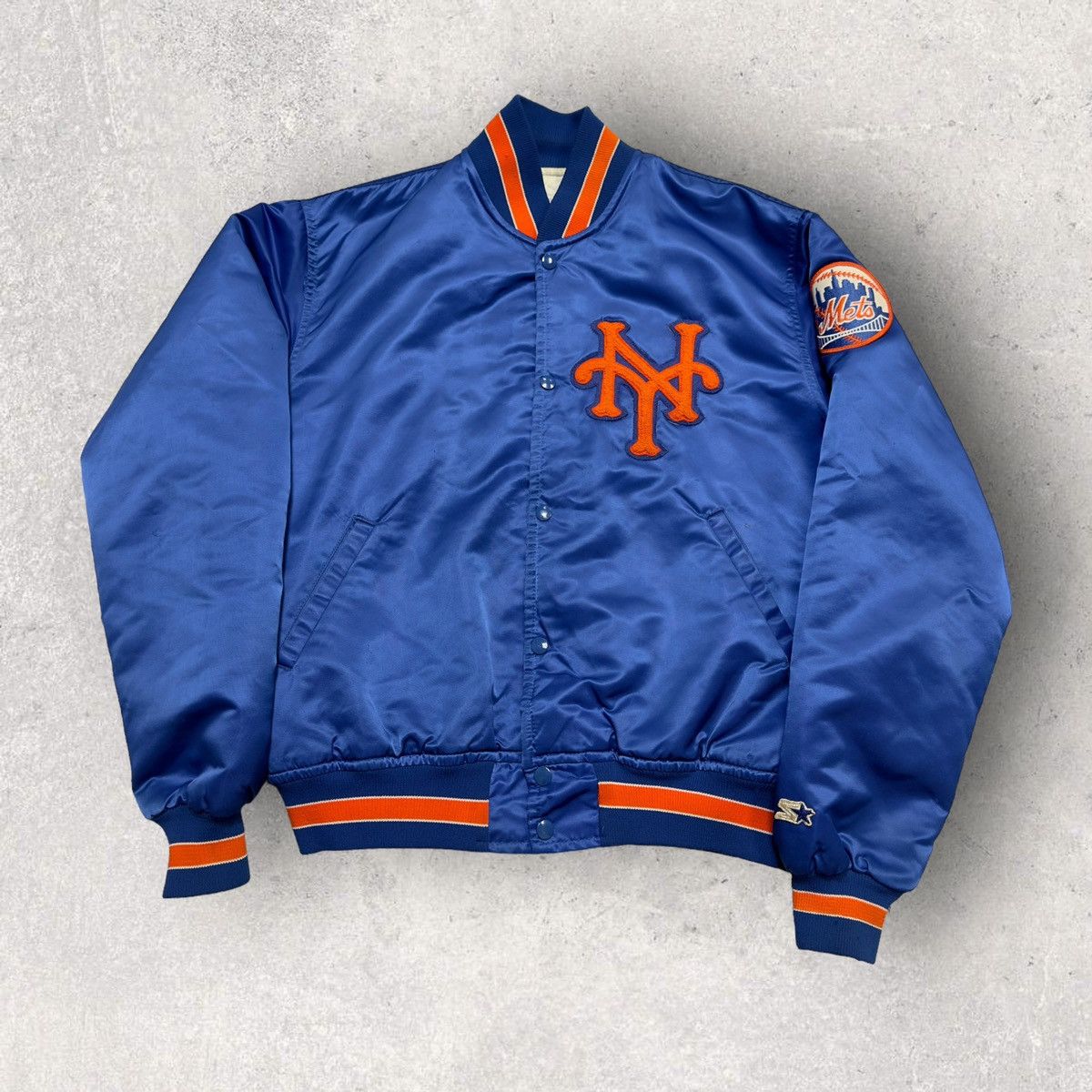 image of Mlb x Starter Vintage New York Mets Jacket in Blue, Men's (Size Large)