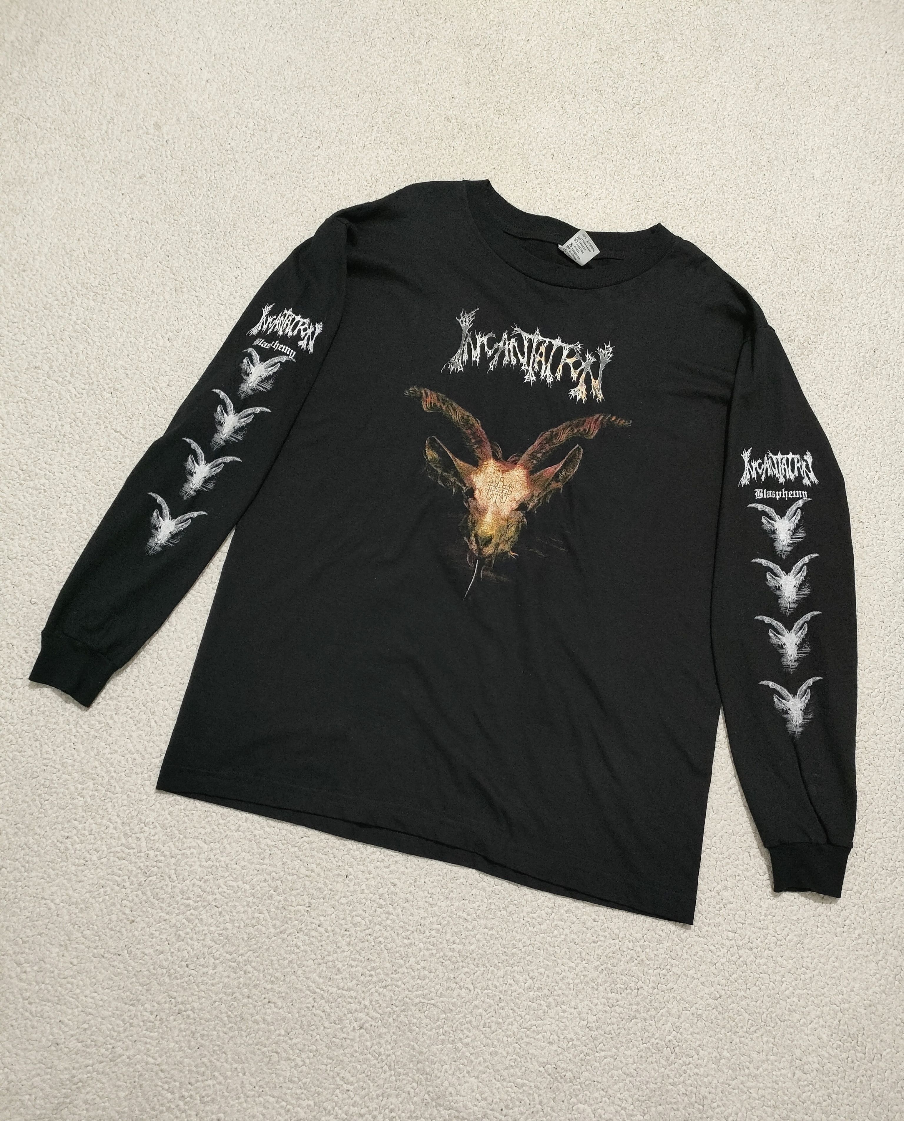Band Tees 90s INCANTATION - BLASPHEMY Vintage Long Sleeve Tee Size US L / EU 52-54 / 3 - 2 Thumbnail