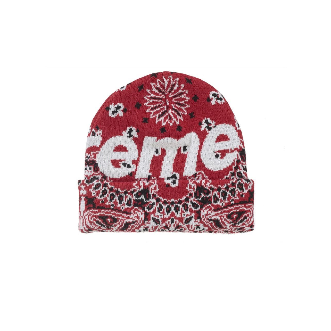 Supreme Supreme Bandana Big Logo Beanie Red Size: One Size Size ONE SIZE - 2 Thumbnail
