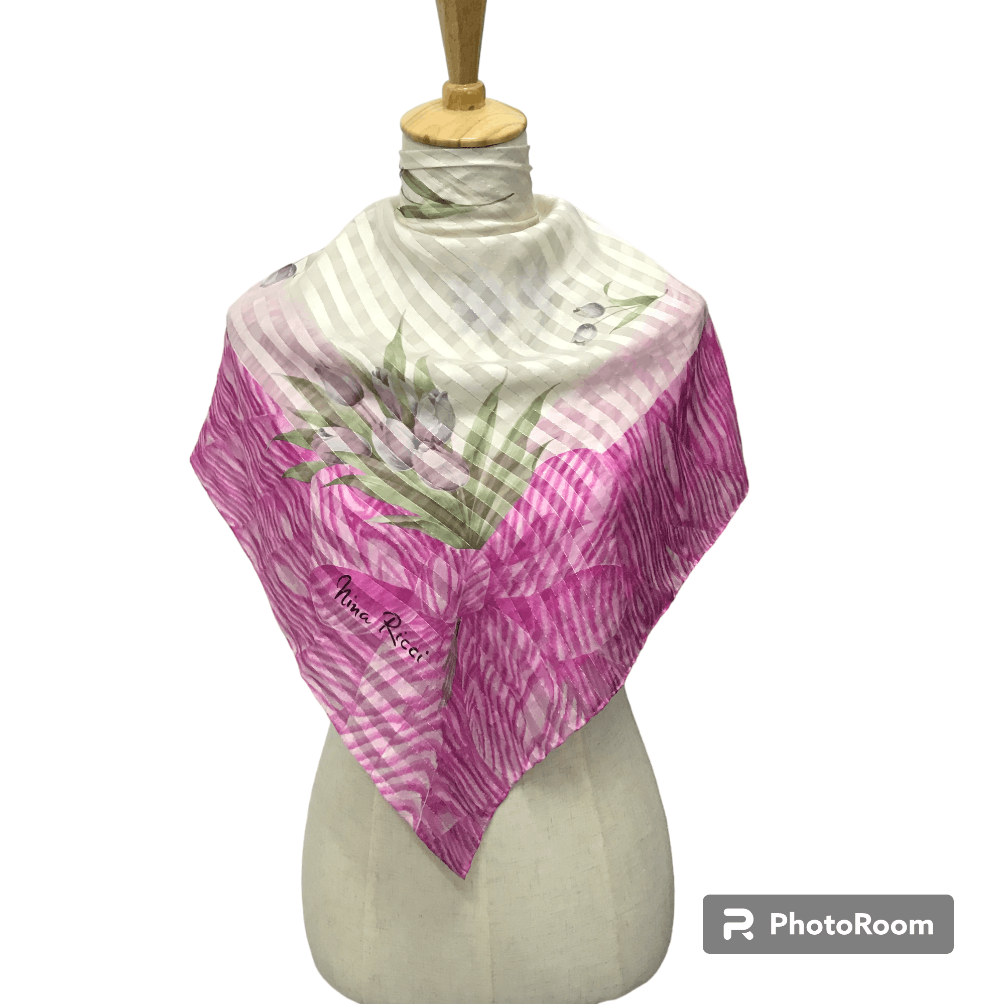 Vintage Nina Ricci Floral Silk Scarf M50
