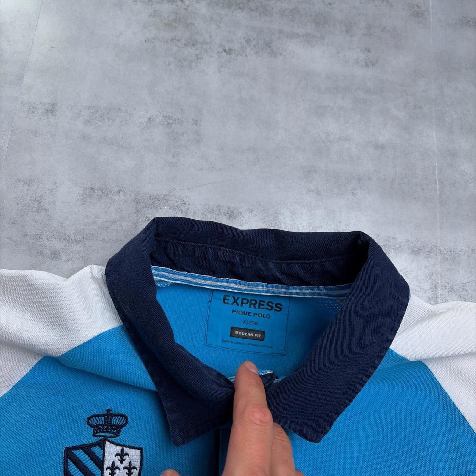 Express Y2K Light Blue Express Grunge Chief Keef Polo Shirt Size US XL / EU 56 / 4 - 6 Thumbnail