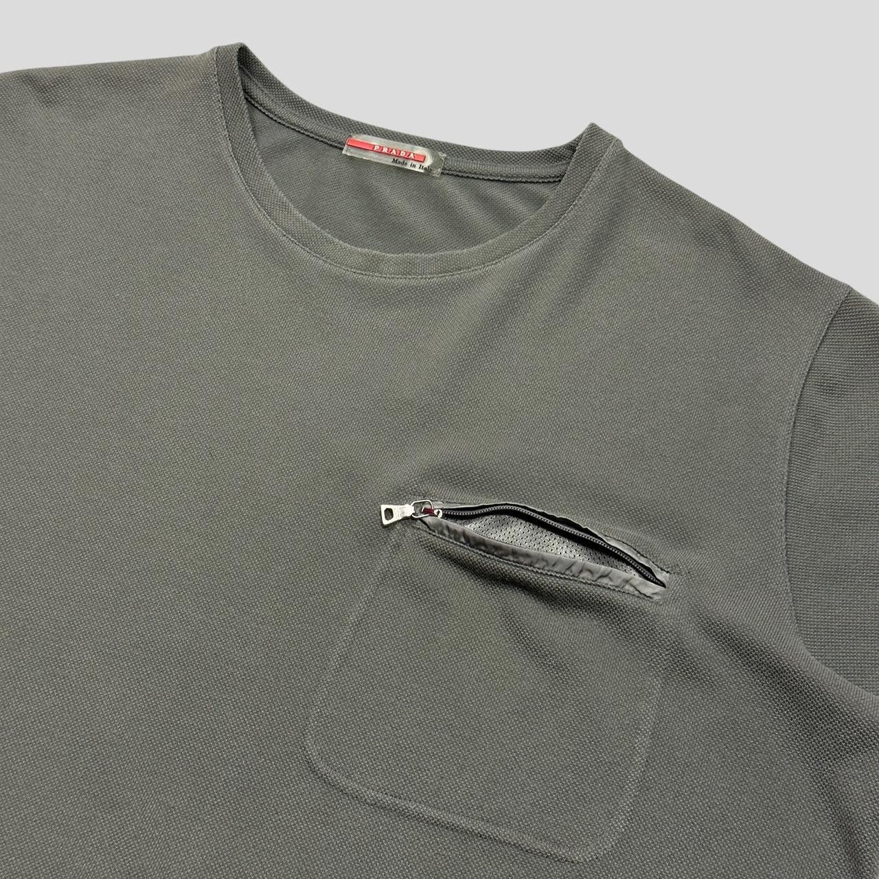Prada Prada Sport 00’s Heavy Textured Cotton Stash T-shirt - L/XL Size US L / EU 52-54 / 3 - 4 Thumbnail