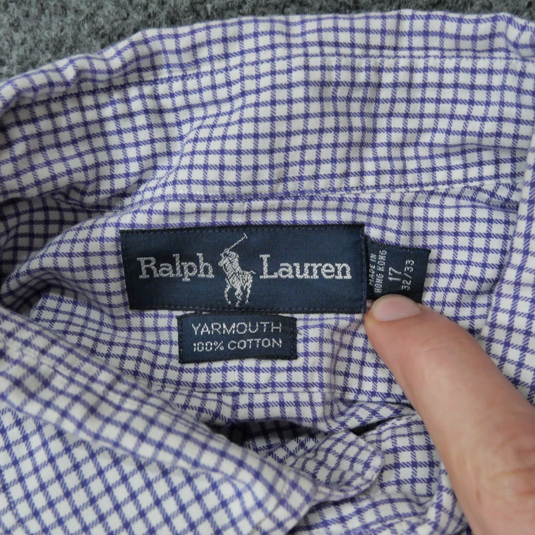 Polo Ralph Lauren VINTAGE Polo Ralph Lauren Shirt Mens 17 32 33 Purple Plaid Button Up Yarmouth Size US XL / EU 56 / 4 - 4 Thumbnail