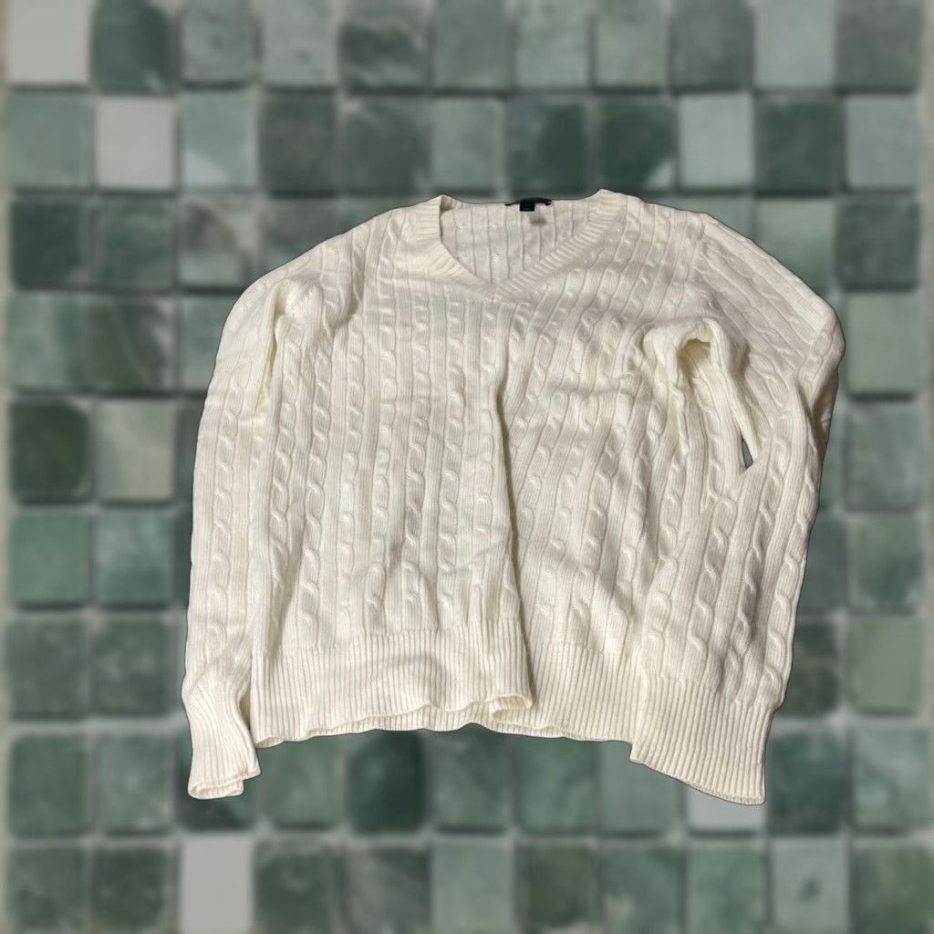 J.Crew J.CREW Sweater Sweatshirt Womens Large L Ivory Long Sleeve Pullover Shirt Size L / US 10 / IT 46 - 1 Thumbnail