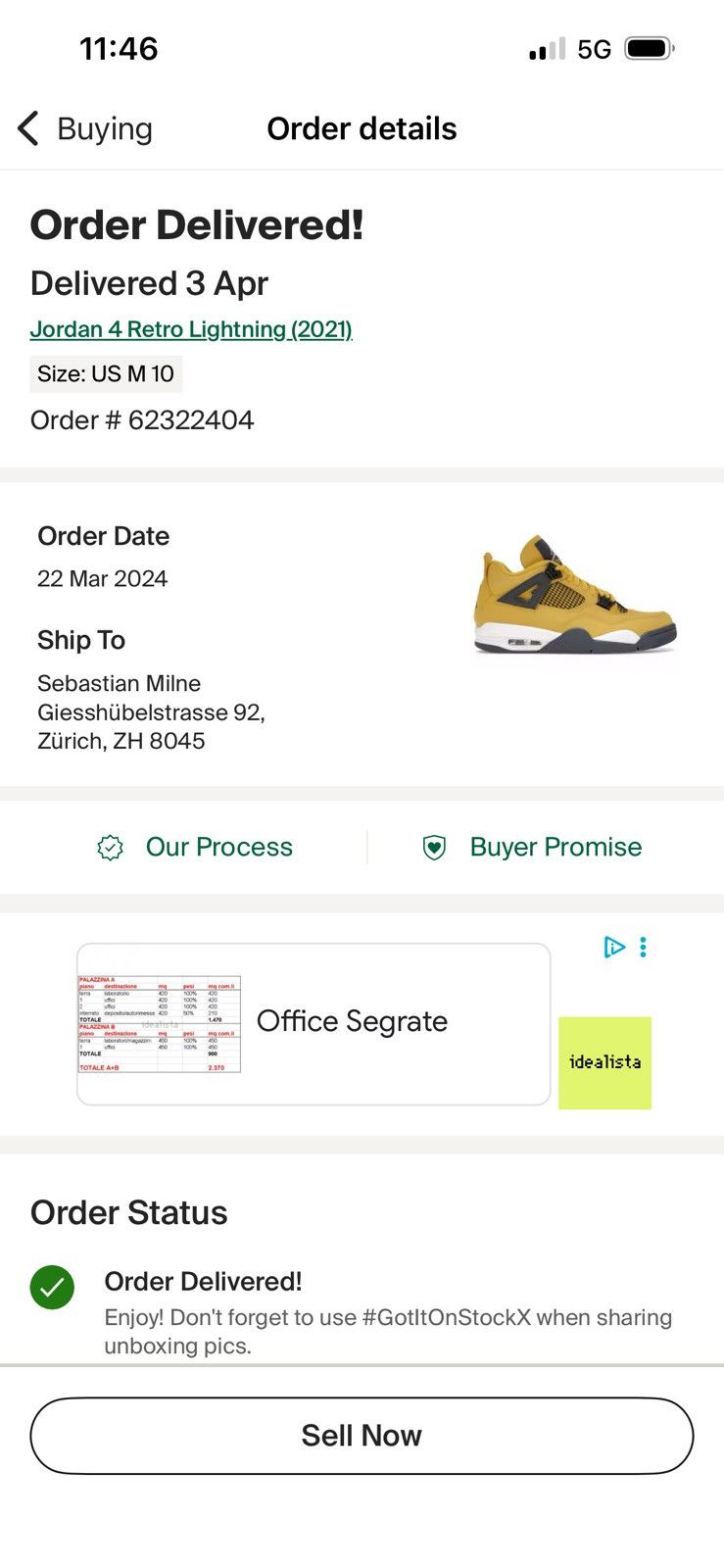 Jordan Brand Nike Air Jordan 4 Lightning Size US 10 / EU 43 - 16 Thumbnail