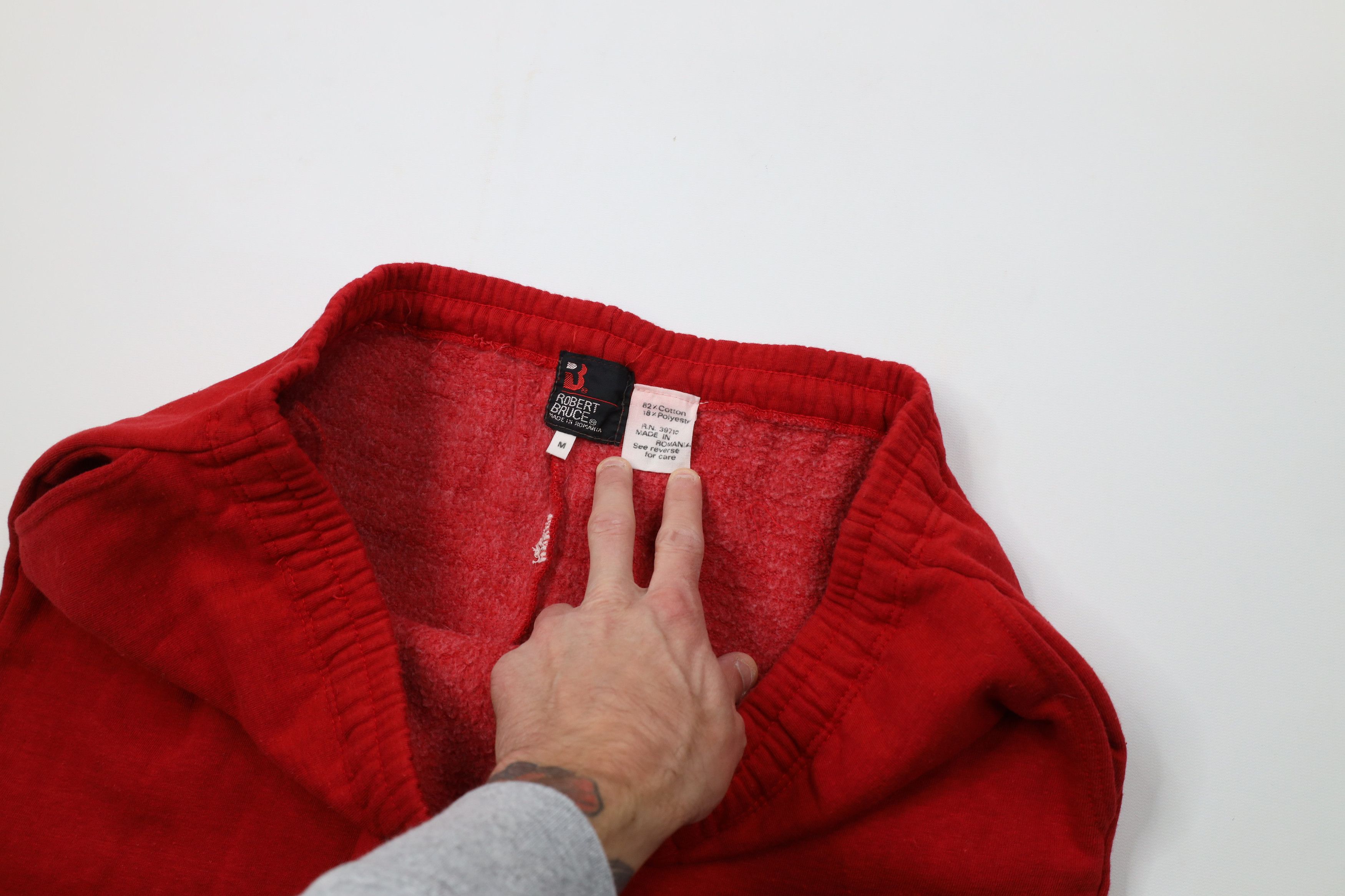 Vintage Vintage 70s Streetwear Distressed Blank Sweatpants Pants Red Size US 34 / EU 50 - 10 Thumbnail