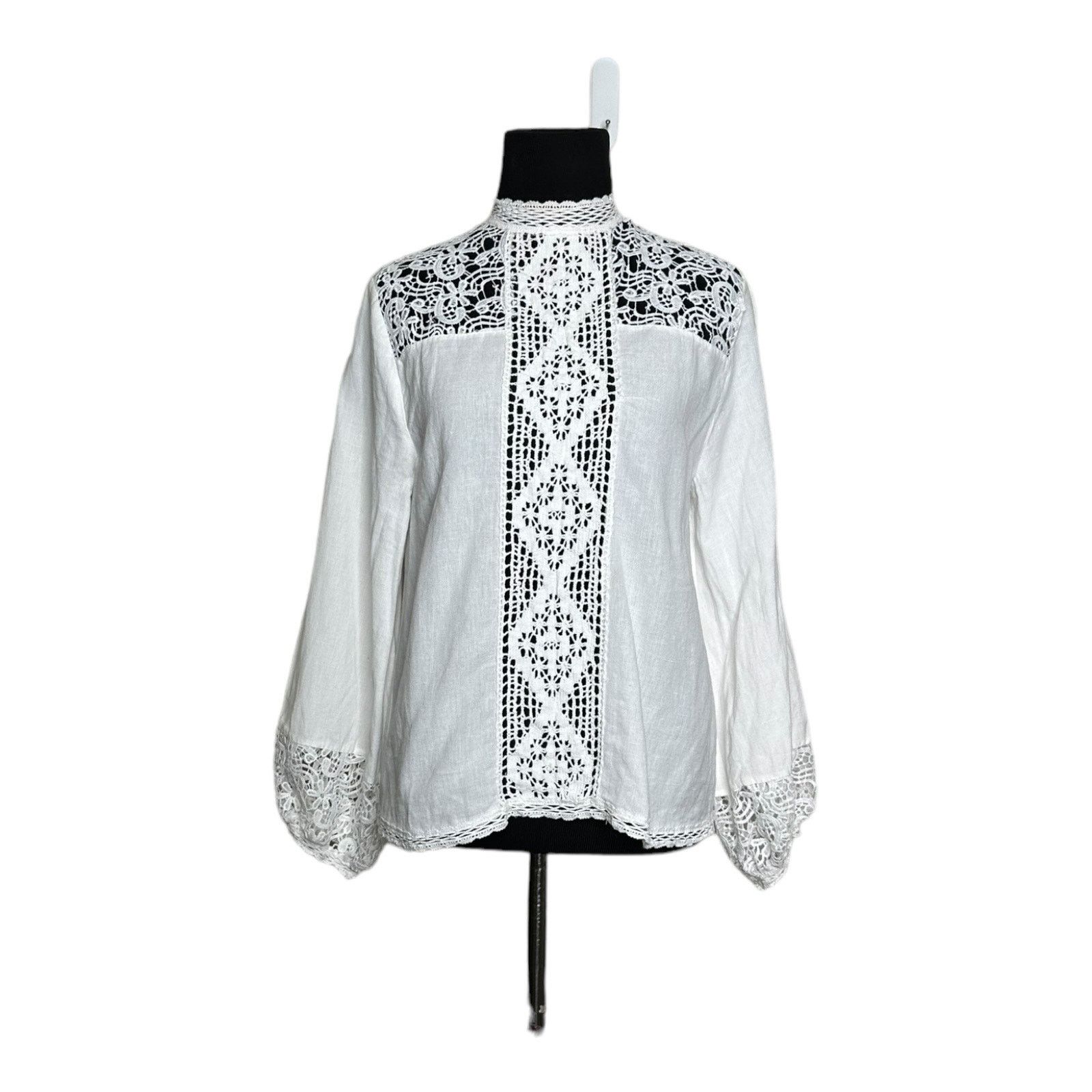 Zara Zara white eyelet long sleeves blouse size Small Size S / US 4 / IT 40 - 11 Thumbnail