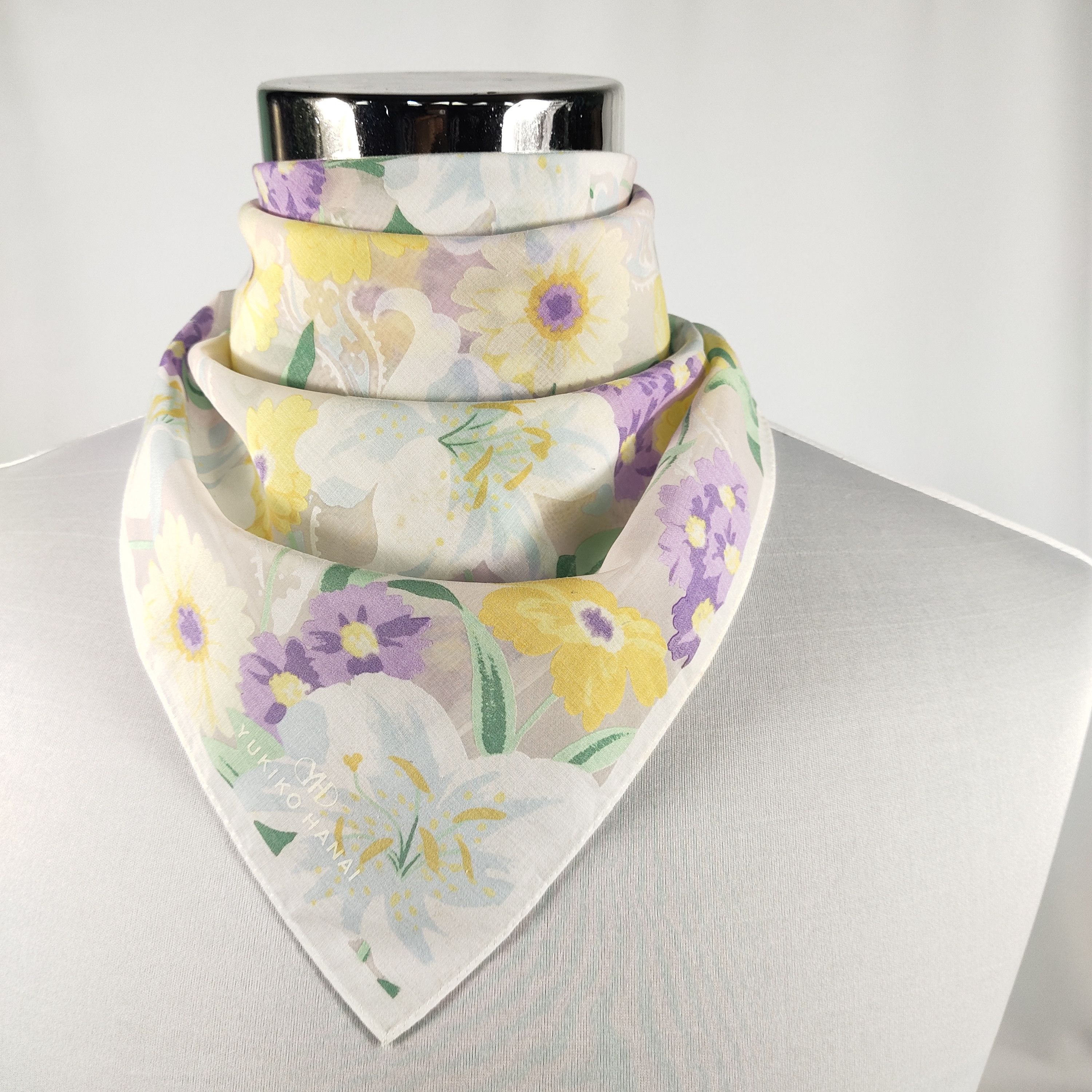 image of Vintage Yukiko Hanai Handkerchief / Neckerchief / Bandana Fz214, Men's