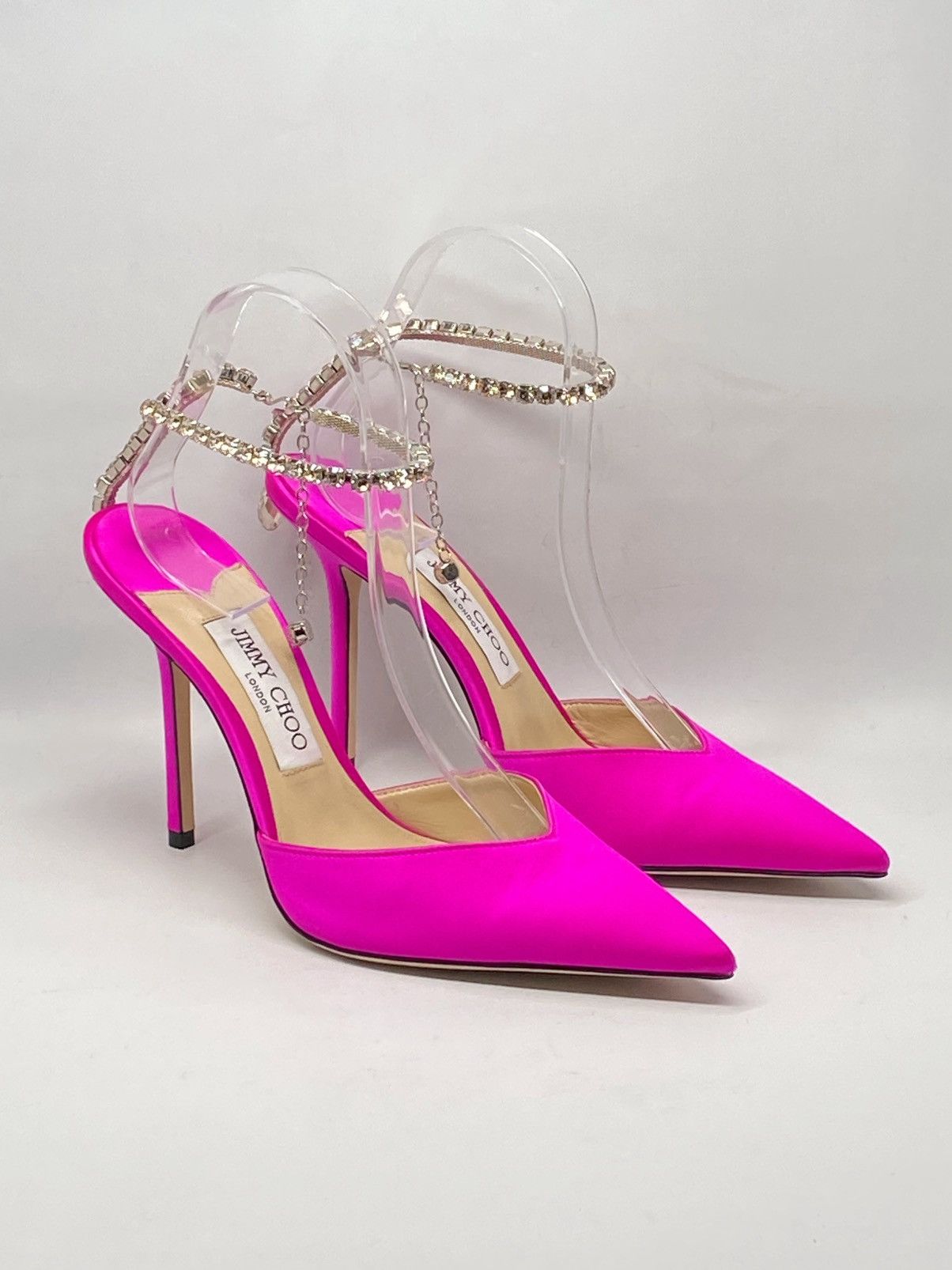 Jimmy Choo Jimmy Choo Saeda Satin Crystal Ankle-Strap Pumps size 39 Size US 9 / IT 39 - 2 Thumbnail
