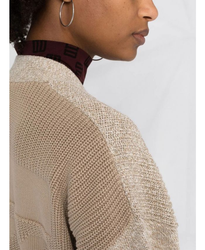 Off-White o1gr1nt1124 Diag Languid Cardigan in Sand Size S / US 4 / IT 40 - 6 Thumbnail