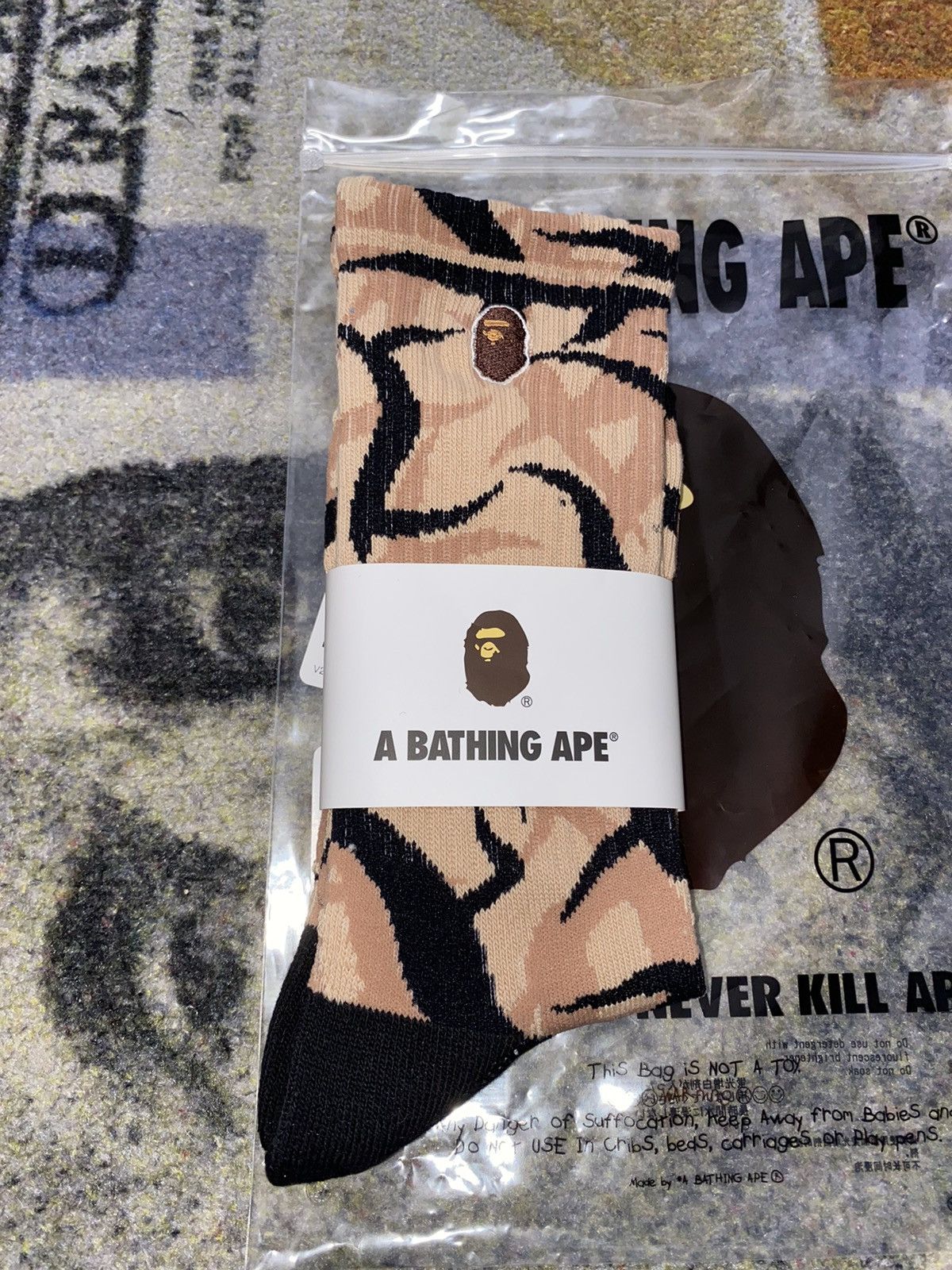 Bape Bape Camo Crew Socks (LARGE) Size ONE SIZE - 1 Thumbnail