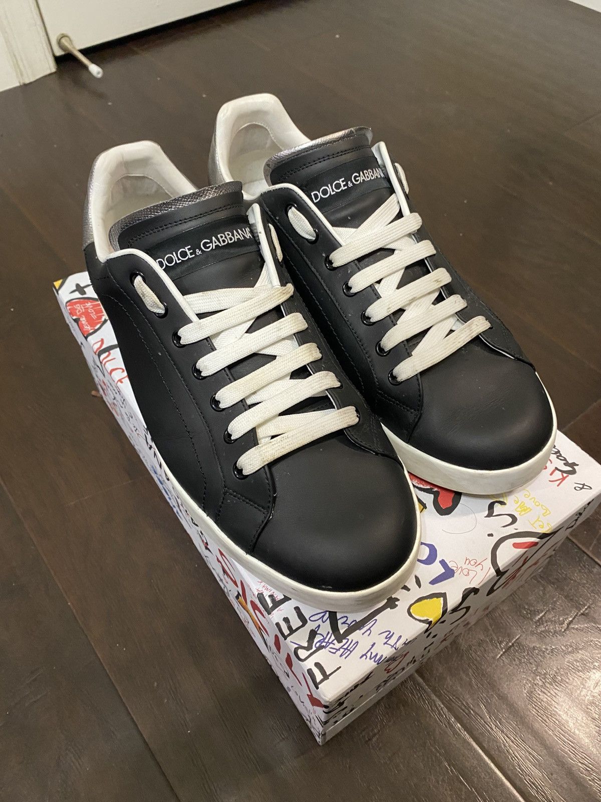 Dolce & Gabbana Dolce & Gabbana Portofino Leather Sneakers Size US 11 / EU 44 - 1 Thumbnail