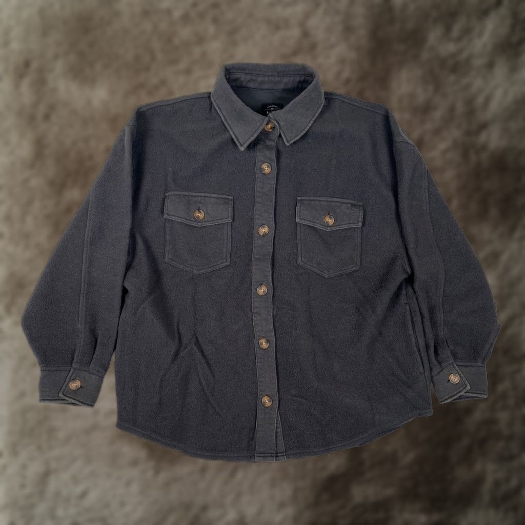 Billabong VINTAGE Billabong Jacket Mens M Gray Fleece Shacket Button Front Shacket Shirt Jacket Casual Travel 90s? Size US M / EU 48-50 / 2 - 1 Thumbnail