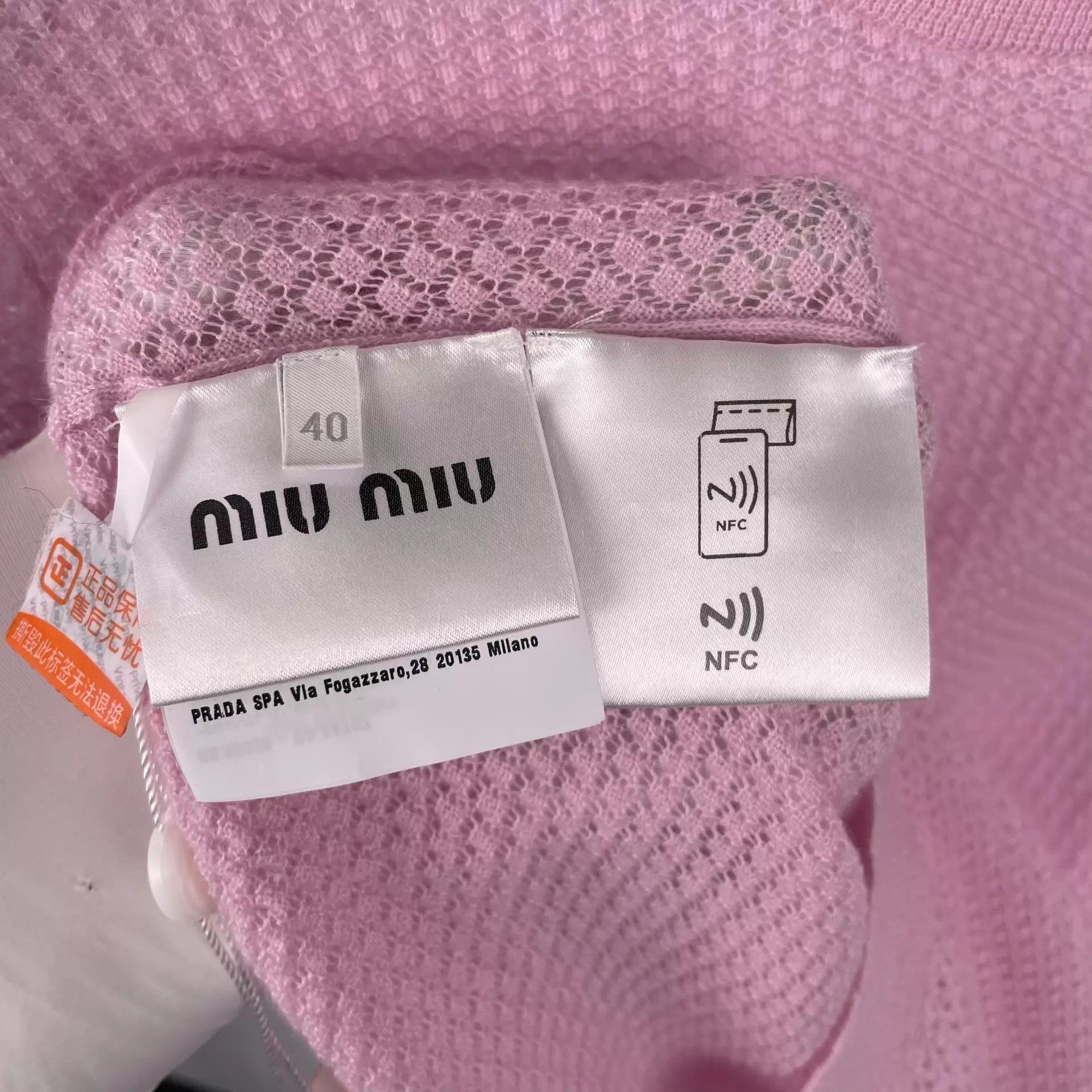 Miu Miu MIU MIU women's knit short sleeve pink 38 Size S / US 4 / IT 40 - 4 Thumbnail