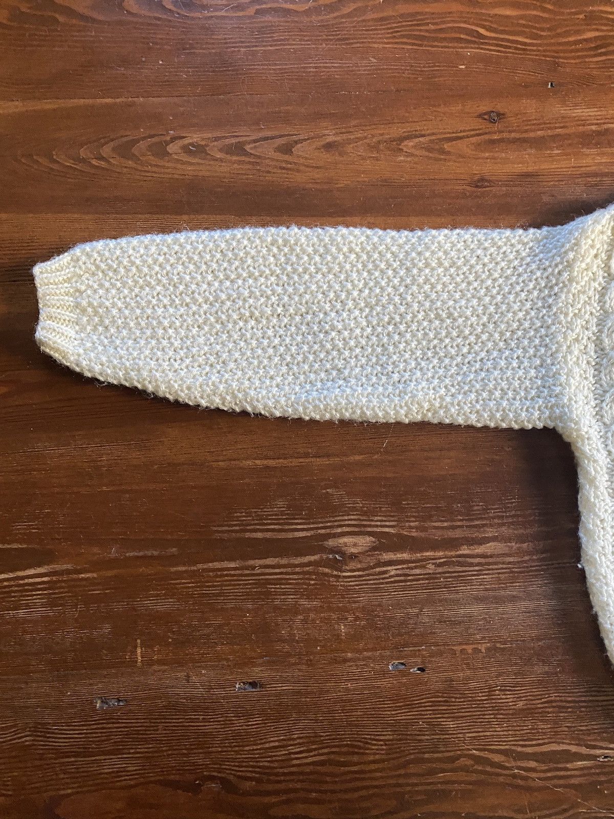 Vintage Vintage 80’s Crop Style Cream Cable Knit Polo Sweater Size M / US 6-8 / IT 42-44 - 10 Thumbnail
