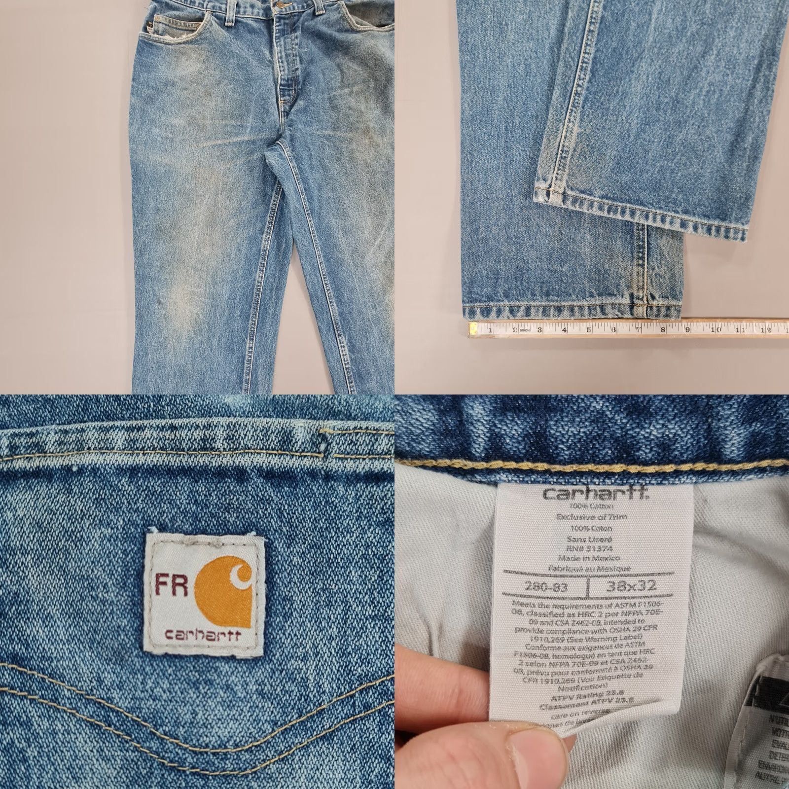 Carhartt VINTAGE Carhartt FR Mens Jeans Blue W38 L32 Fire Resistant Denim Jeans Size US 38 / EU 54 - 8 Thumbnail
