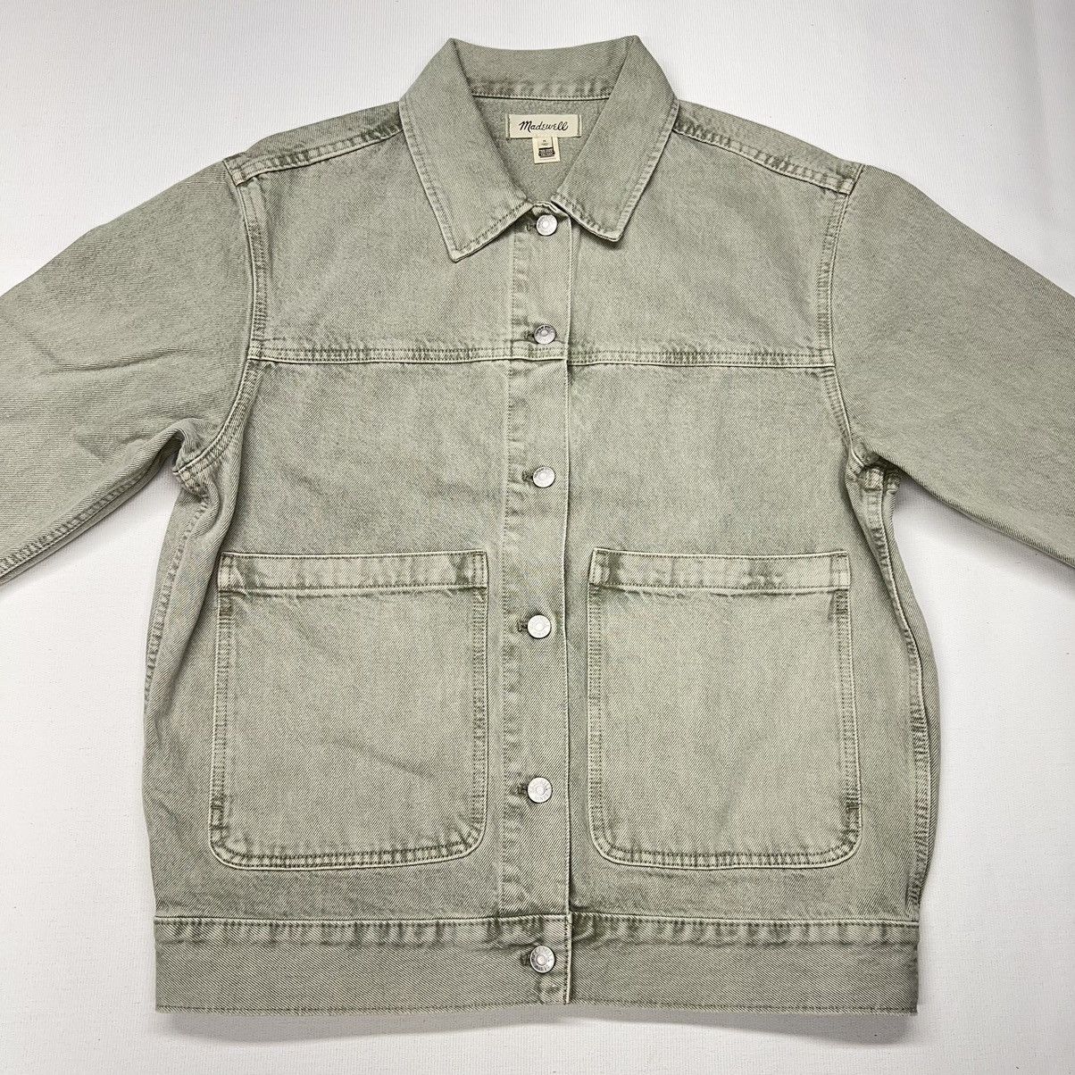 Madewell Madewell Jean Jacket Green Chore Denim Coat Faded Pockets Size M / US 6-8 / IT 42-44 - 2 Thumbnail