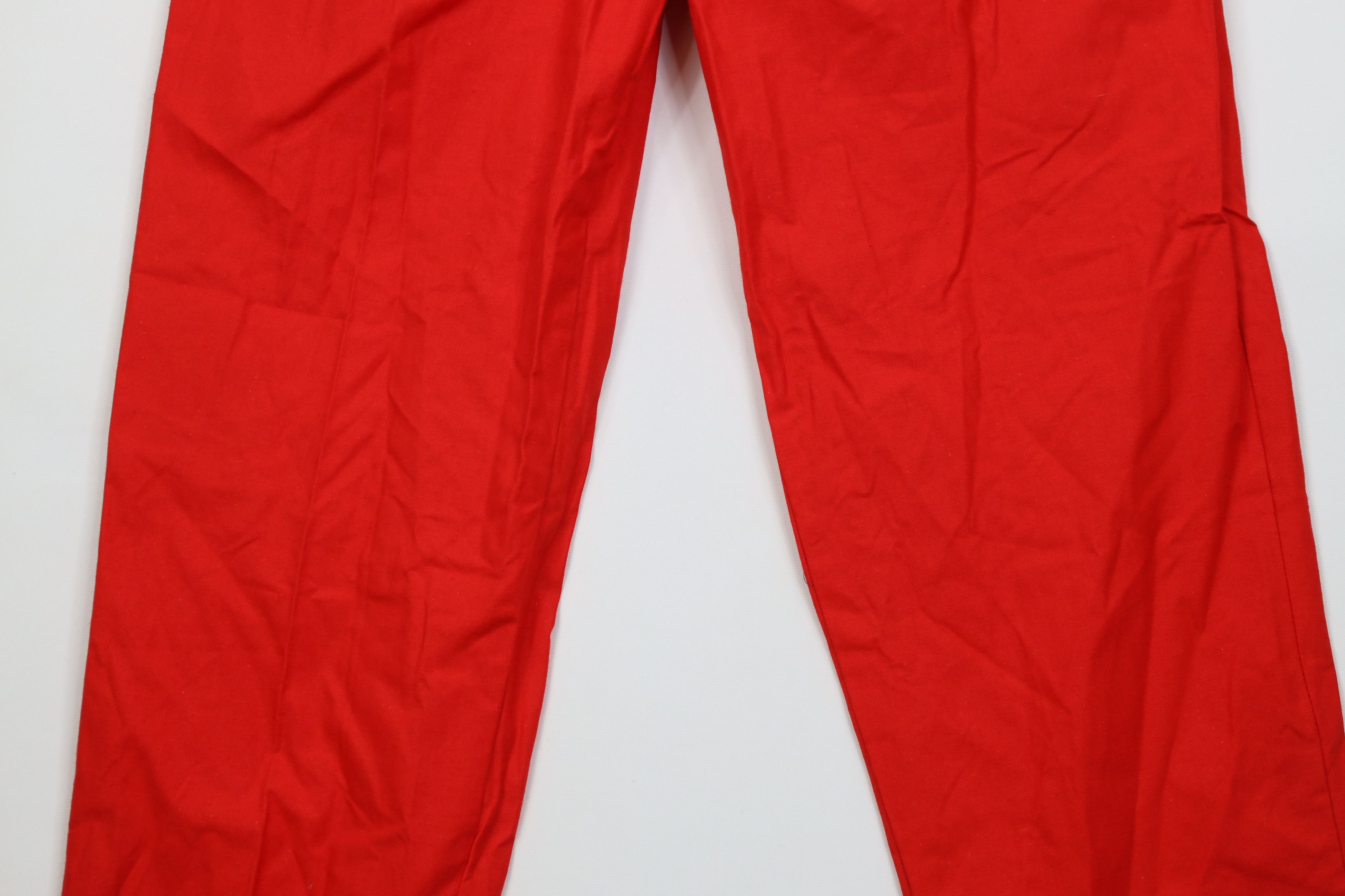 Vintage Vintage 70s Streetwear Straight Leg Pants Cotton Red USA Size 40" / US 18 - 3 Thumbnail