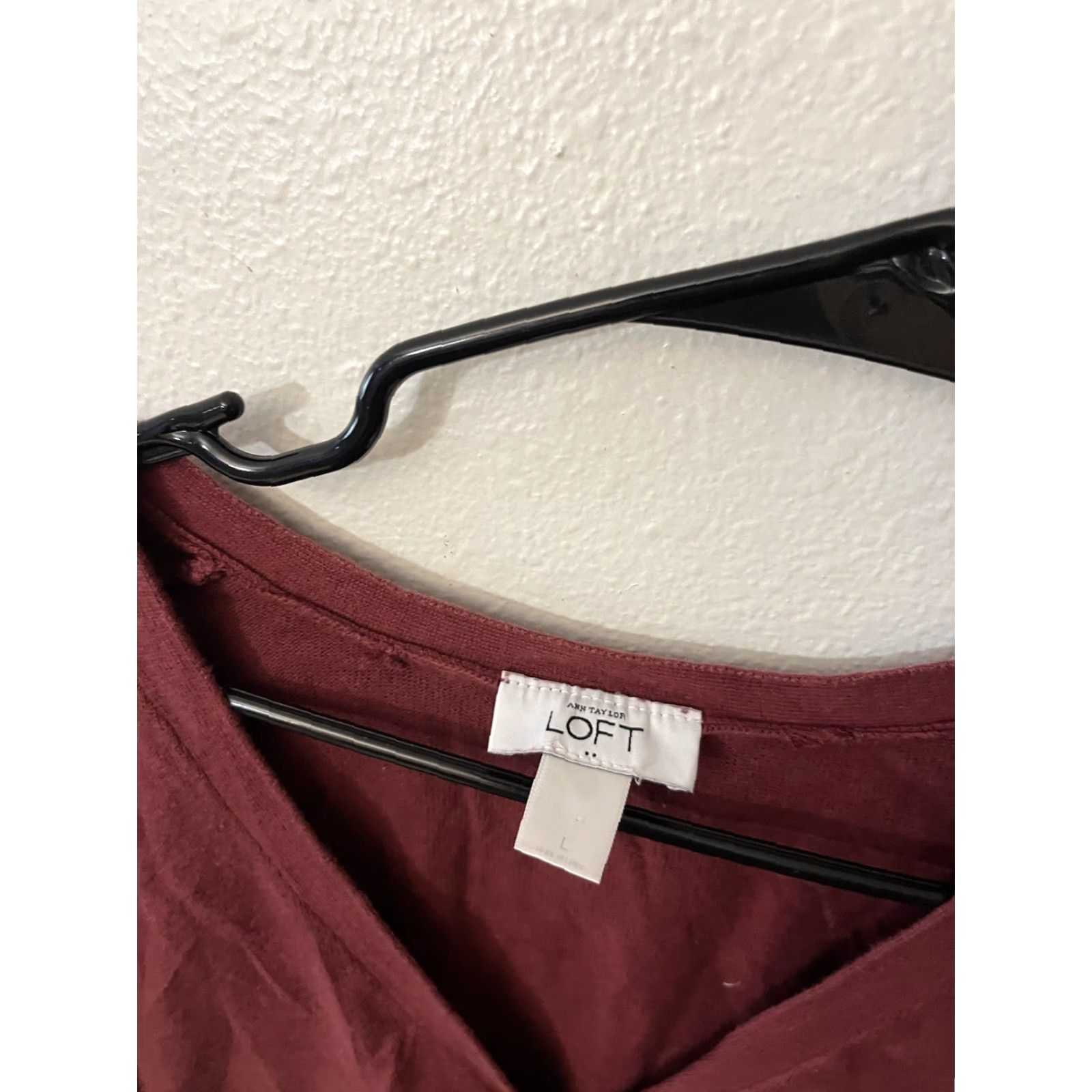 Loft VINTAGE LOFT Women's Cardigan Sweater L Long Sleeve Maroon Casual Fall Spring Winter Size L / US 10 / IT 46 - 3 Thumbnail