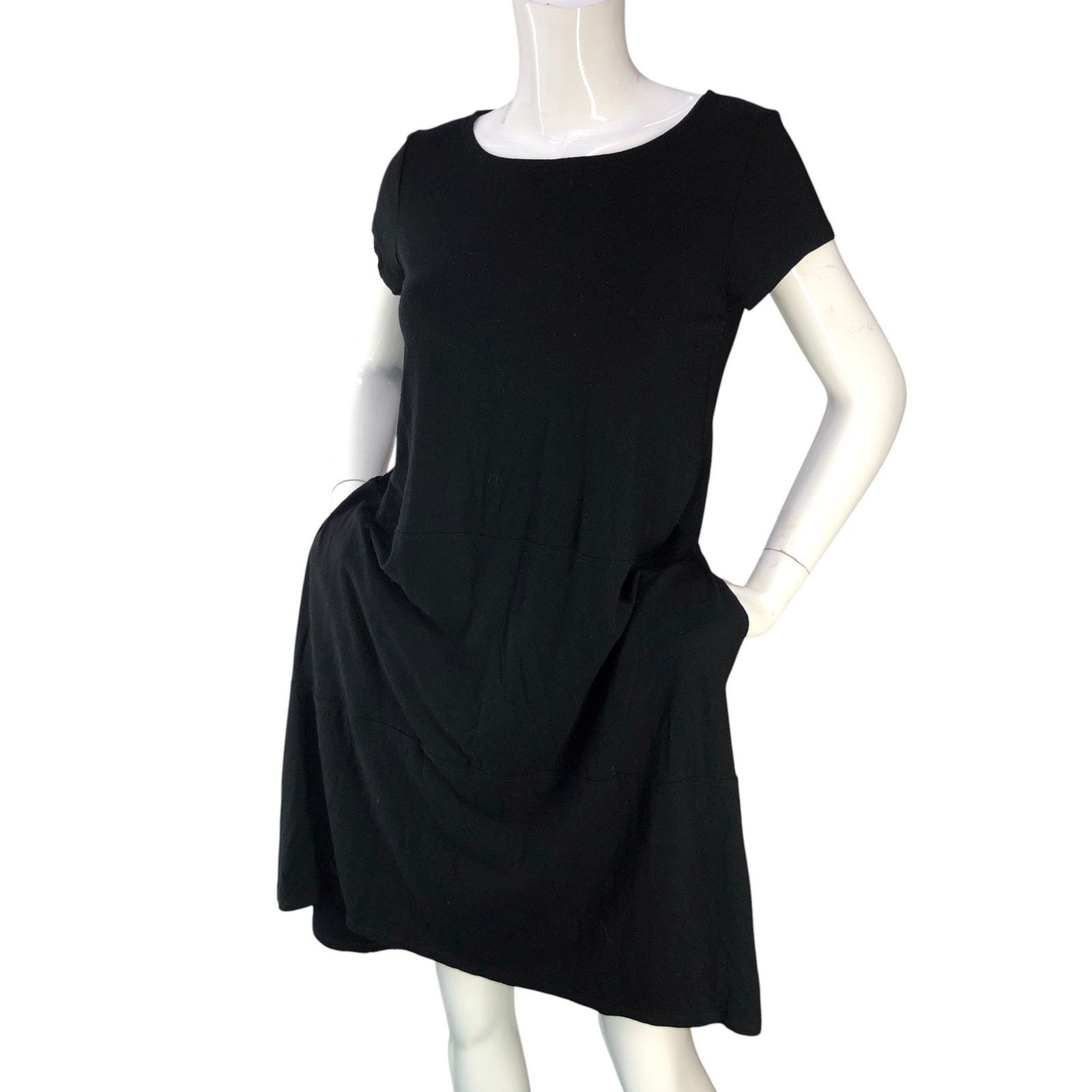 Eileen Fisher Eileen Fisher Size S Dress Viscose Jersey Scoop Neck POCKETS Size S / US 4 / IT 40 - 2 Thumbnail