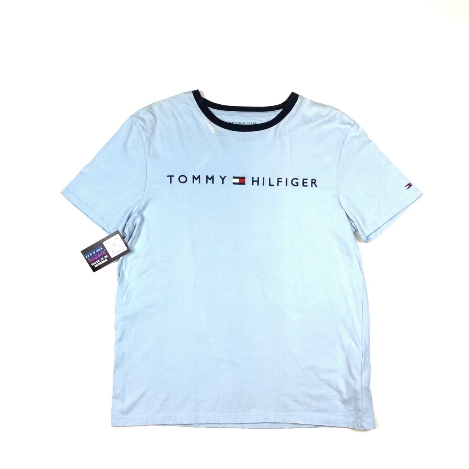 Tommy Hilfiger Tommy Hilfiger Spellout Light Blue Ringer Tee T Shirt Medium Size US M / EU 48-50 / 2 - 1 Thumbnail