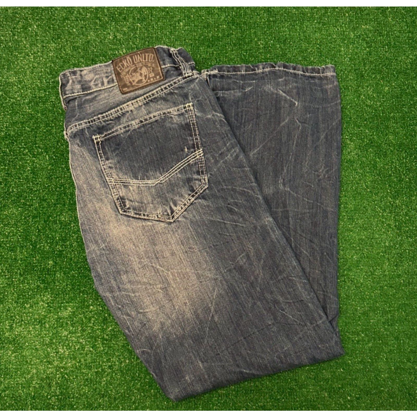 Ecko Unltd. VINTAGE Ecko UNLTD Baggy Jeans Mens 38x30 Grunge Hip Hop Skater Y2K Wide-Leg Blue VTG Size US 38 / EU 54 - 5 Thumbnail