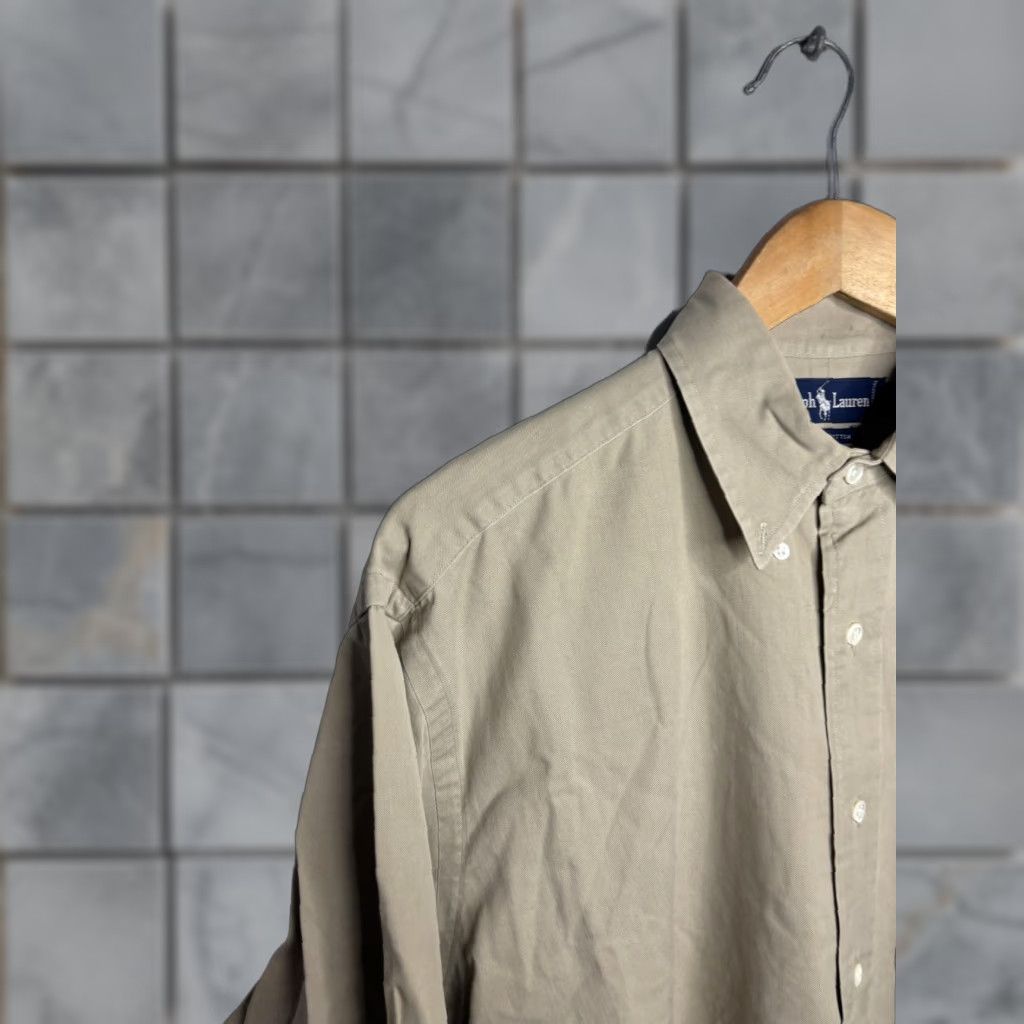 Ralph Lauren Ralph Lauren Oxford Shirt Mens M Khaki Button Long Sleeve Pocket Logo Vintage Shirt Size US M / EU 48-50 / 2 - 1 Thumbnail